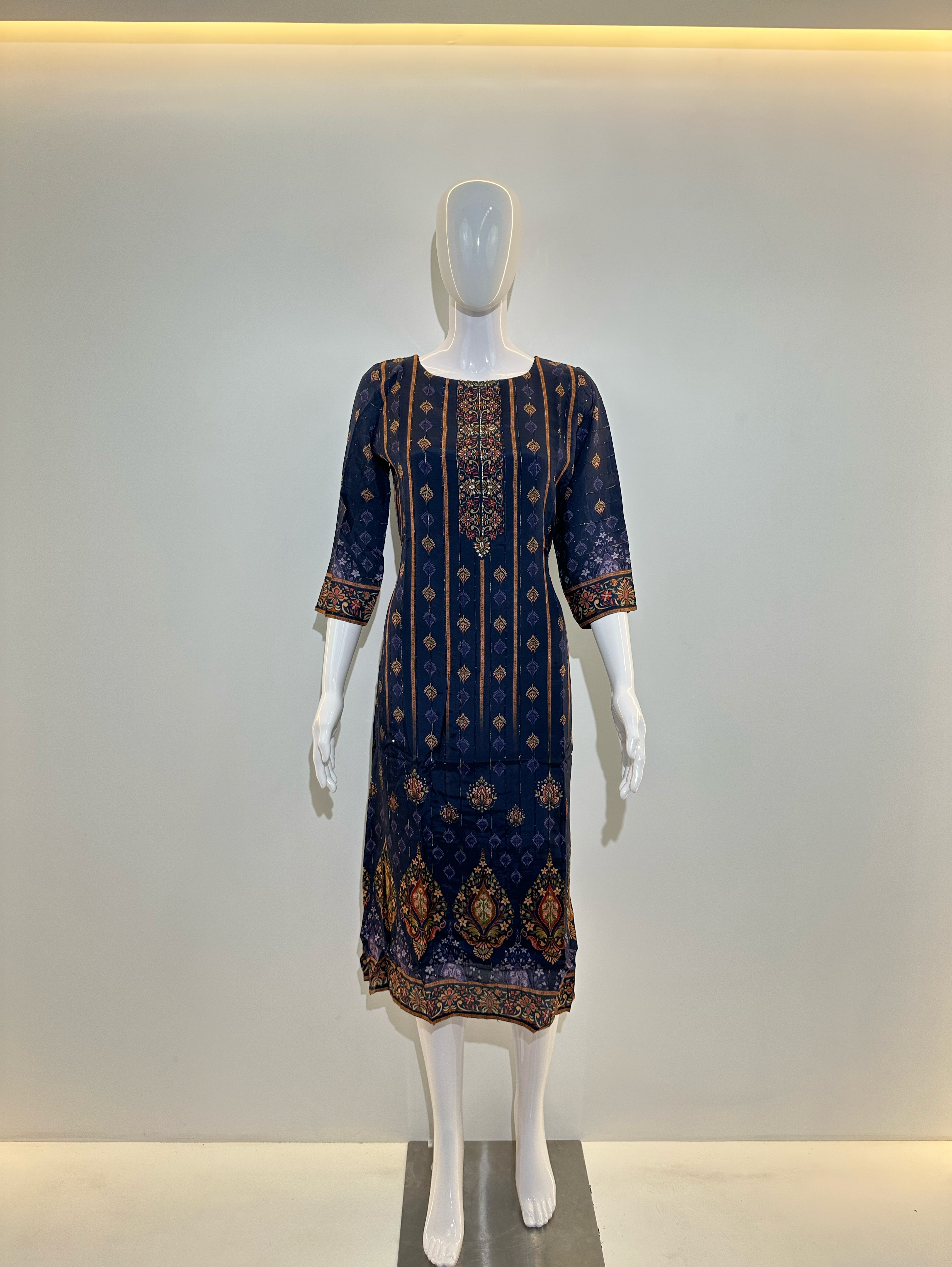 Image of Muslin Sequence with Digital print Kurti