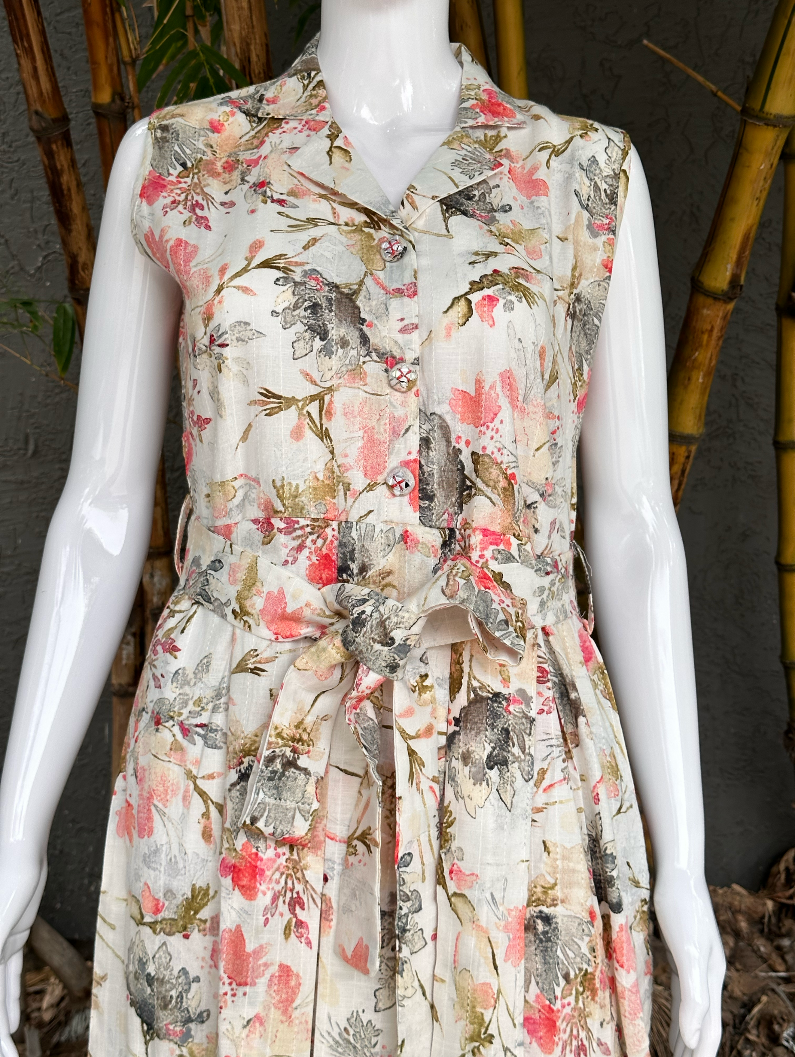 Image of Cotton Midi Dress - With Belt