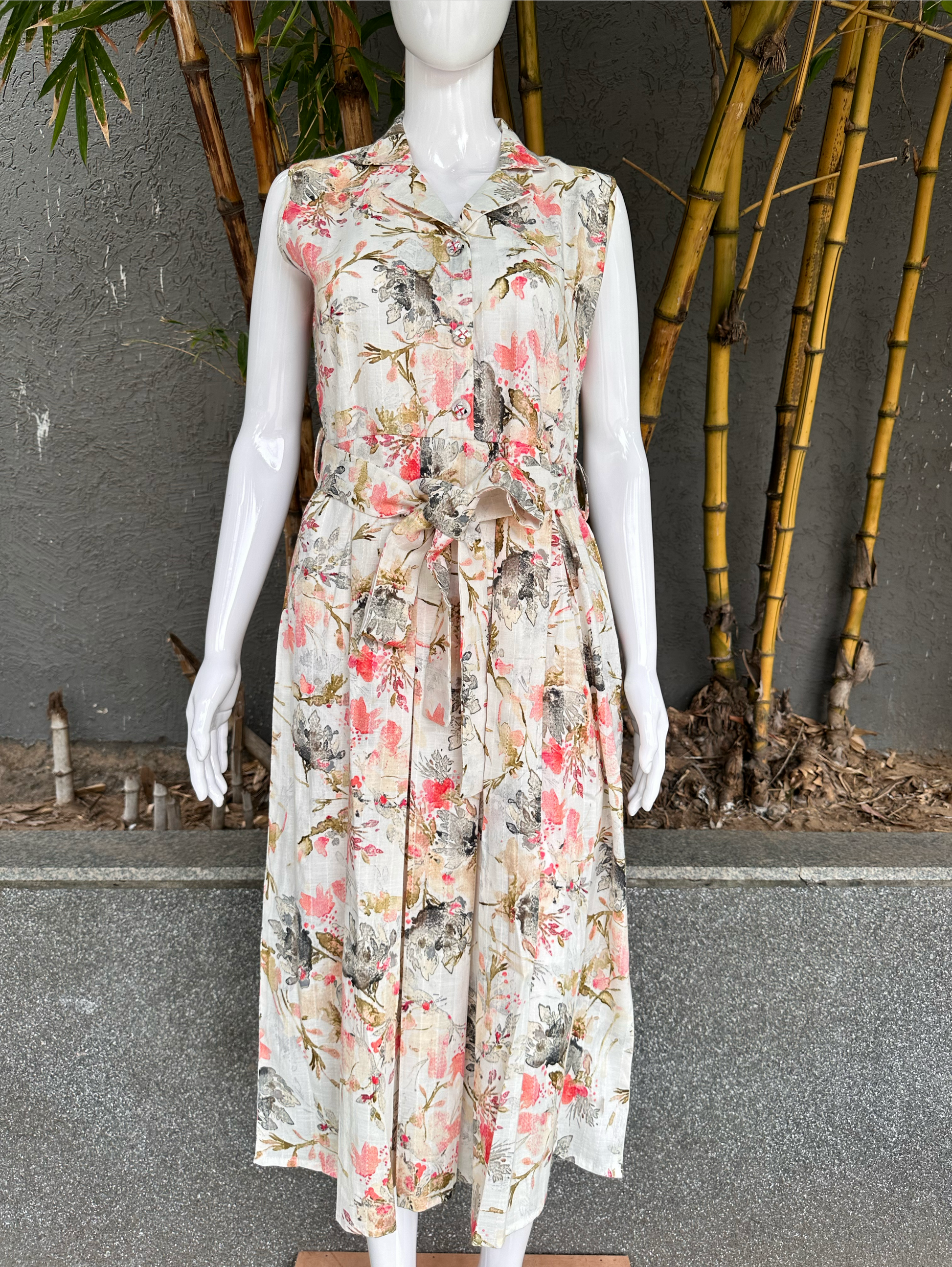 Cotton Midi Dress - With Belt