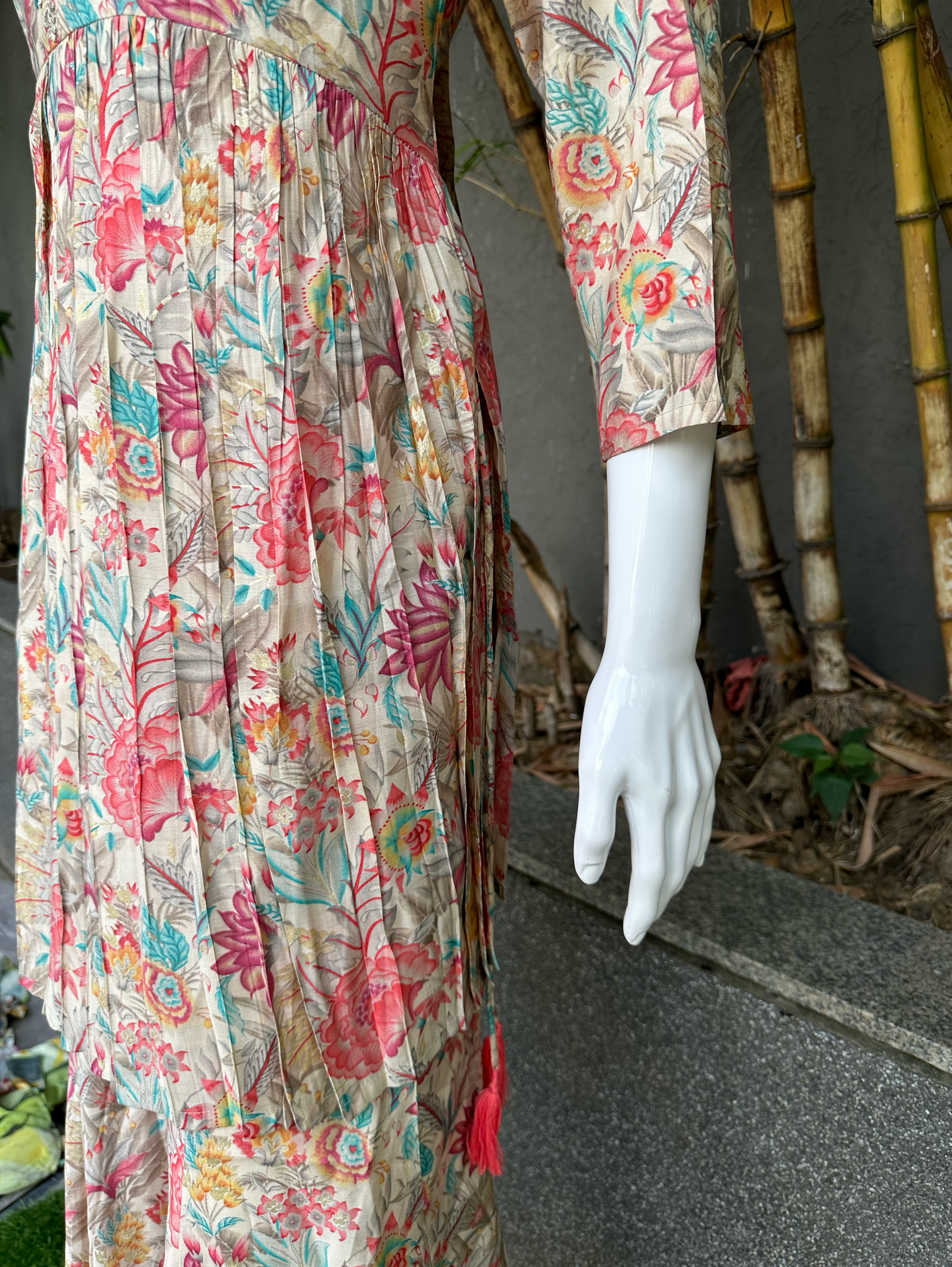 Muslin Flower Print V Neck Mirror coords