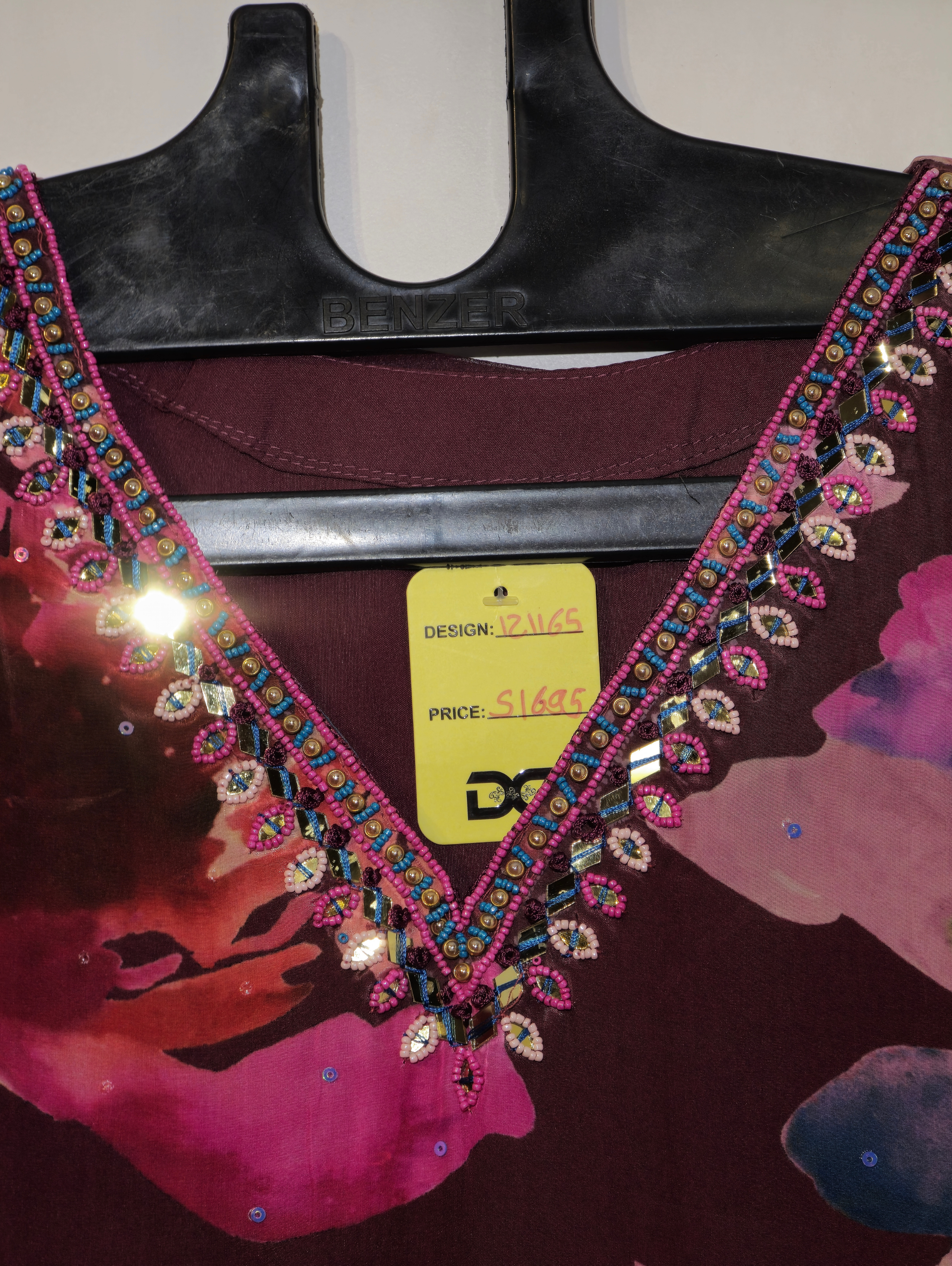 Image of Pure Crepe Big Size Straight Kurti Set - 3 Piece