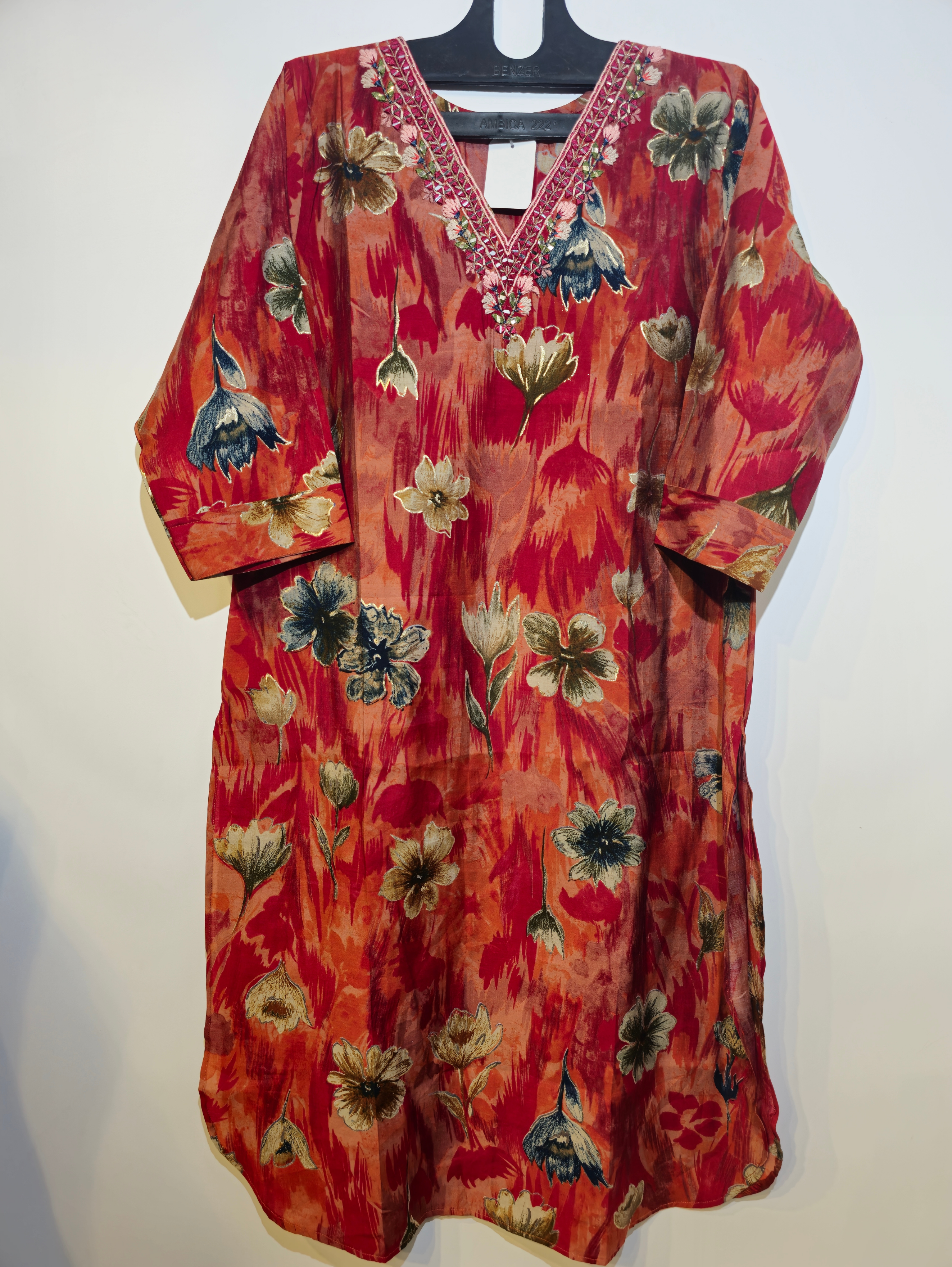 Image of Designer Muslin Straight Kurti