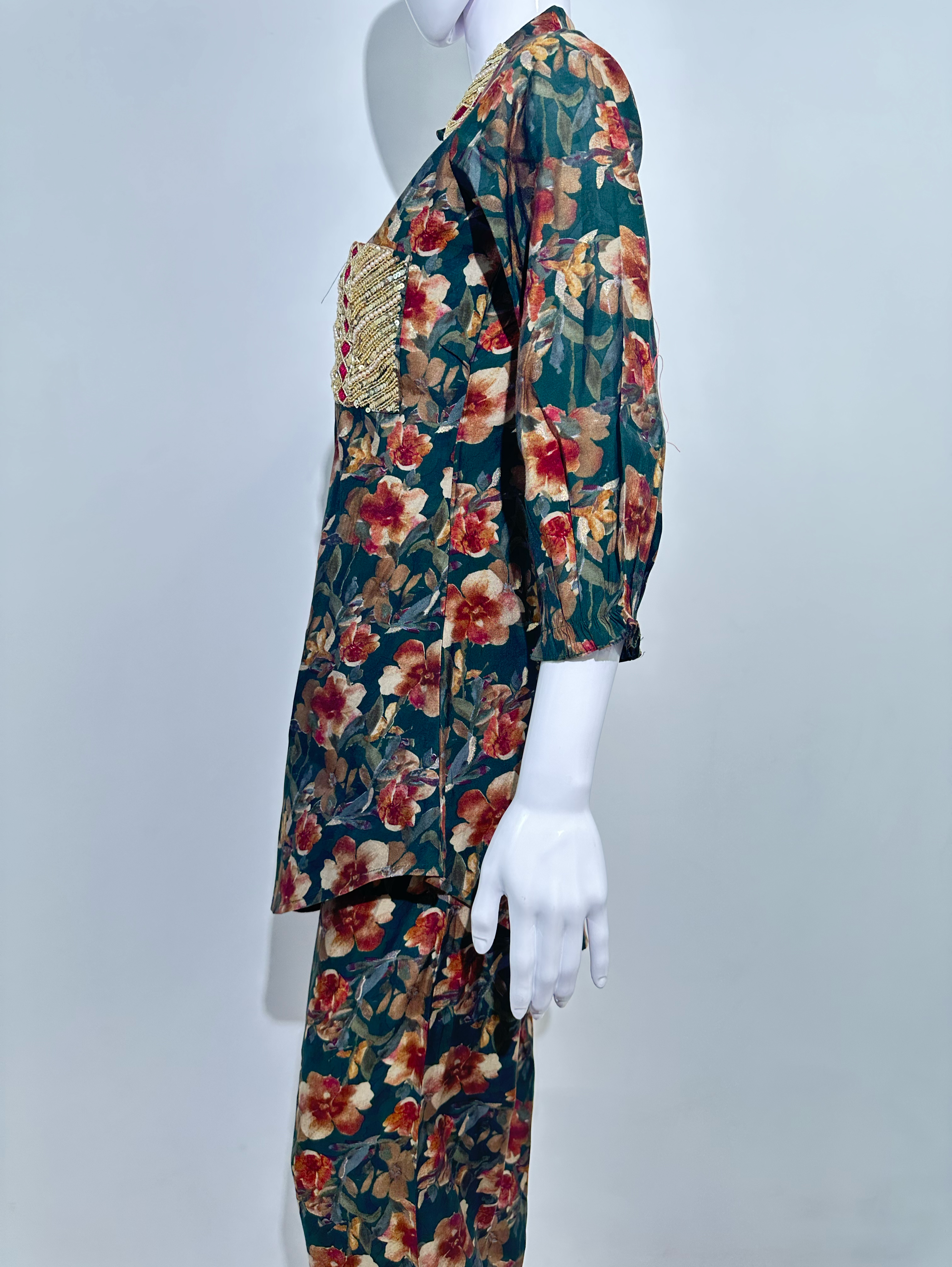 Image of Muslin Flower Print with Work Coords