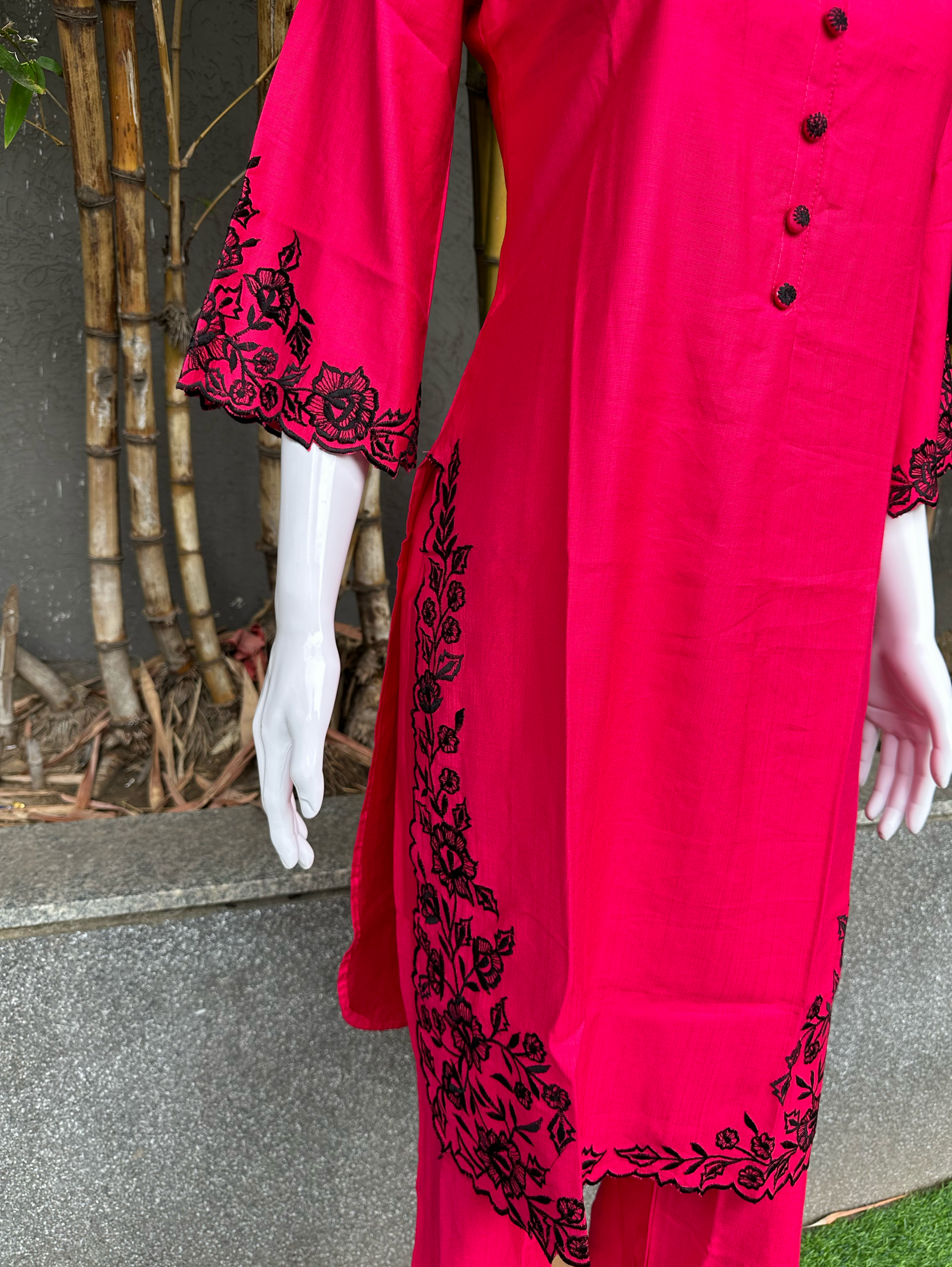 Rayon Embroidery Coords - Palazzo Pant