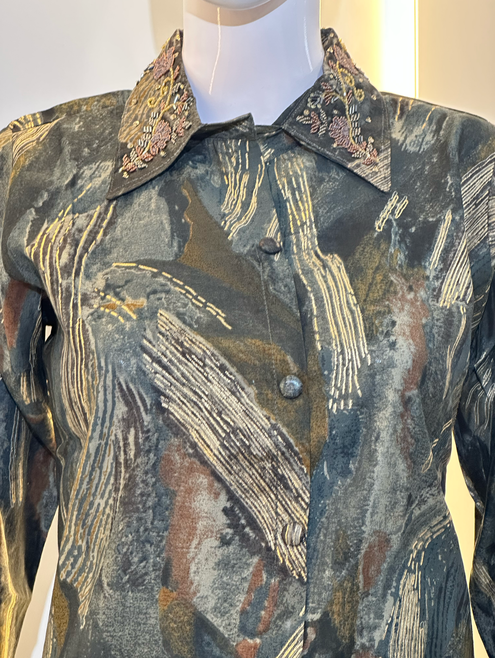 Dark Green Muslin Coords with Embroidery work
