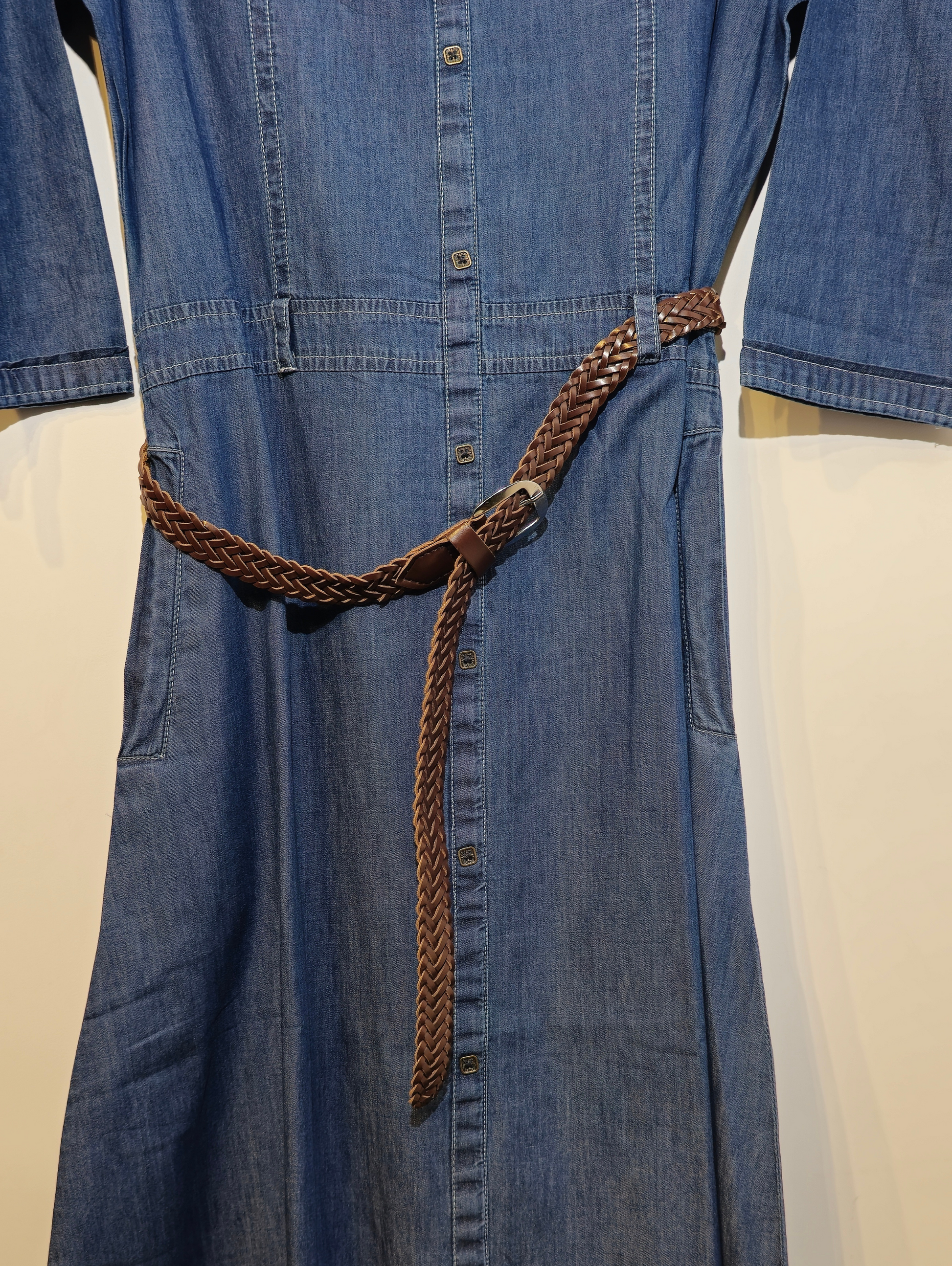 Designer Denim Straight Kurti with Belt