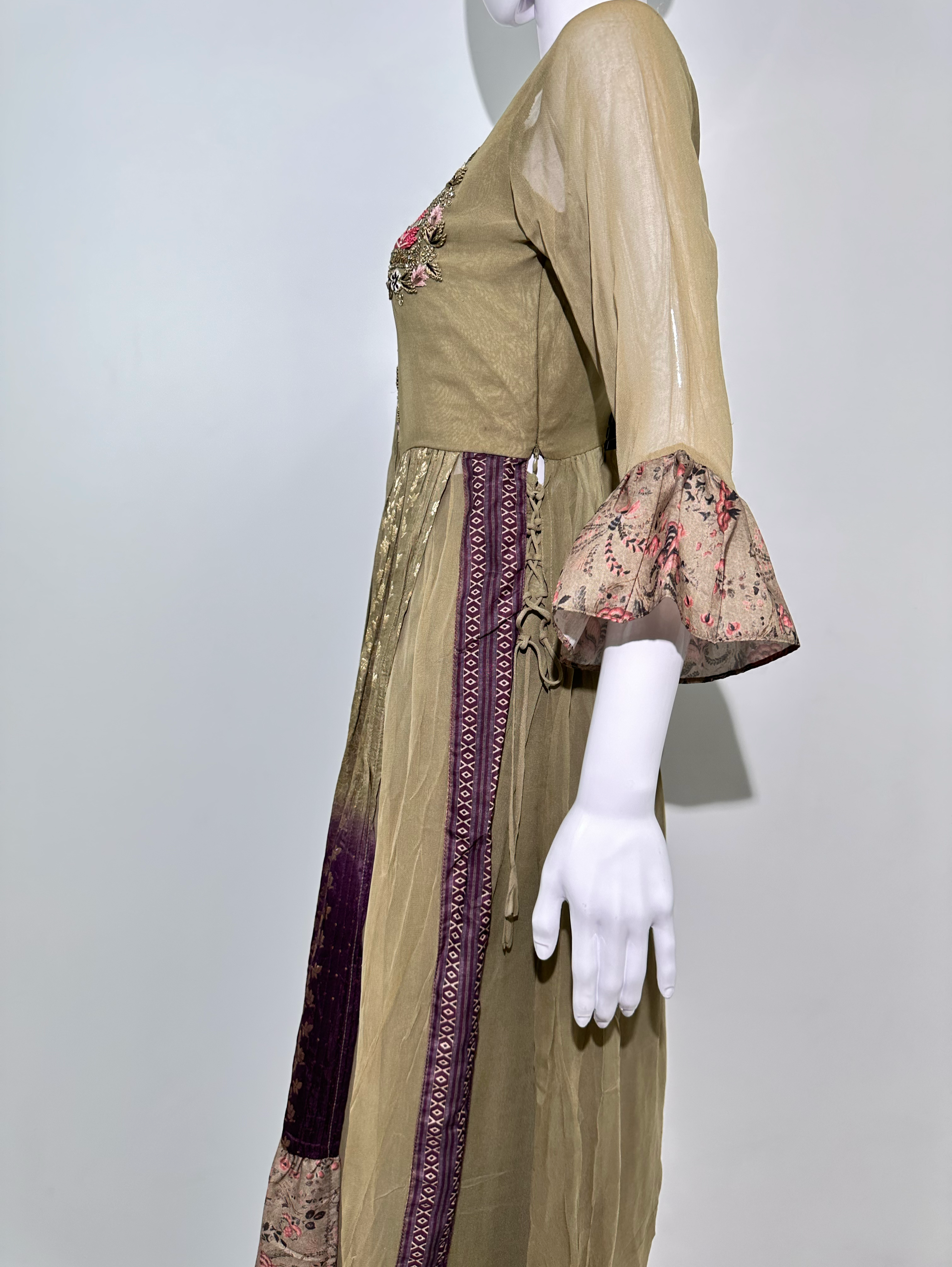 Image of Georgette Naira Cut 3 Piece Palazzo Set