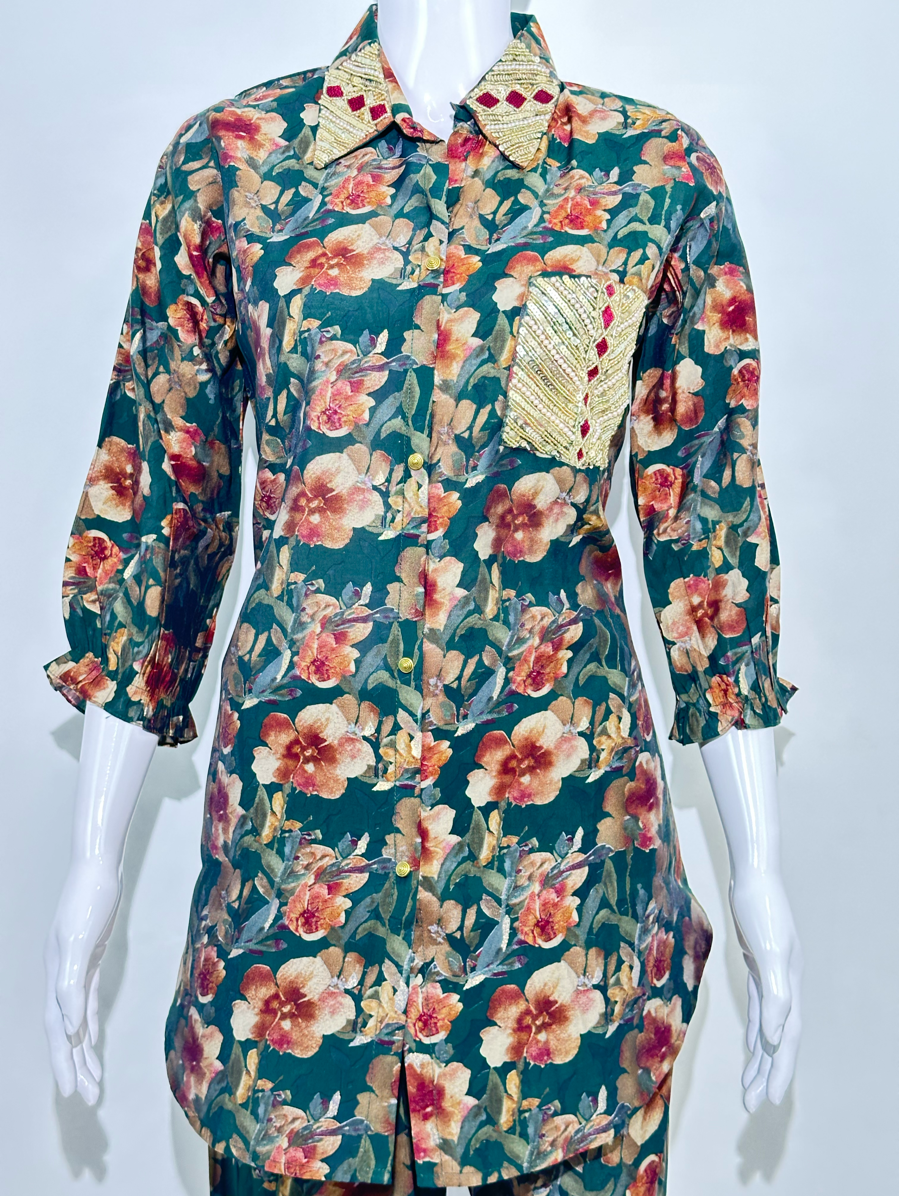 Image of Muslin Flower Print with Work Coords