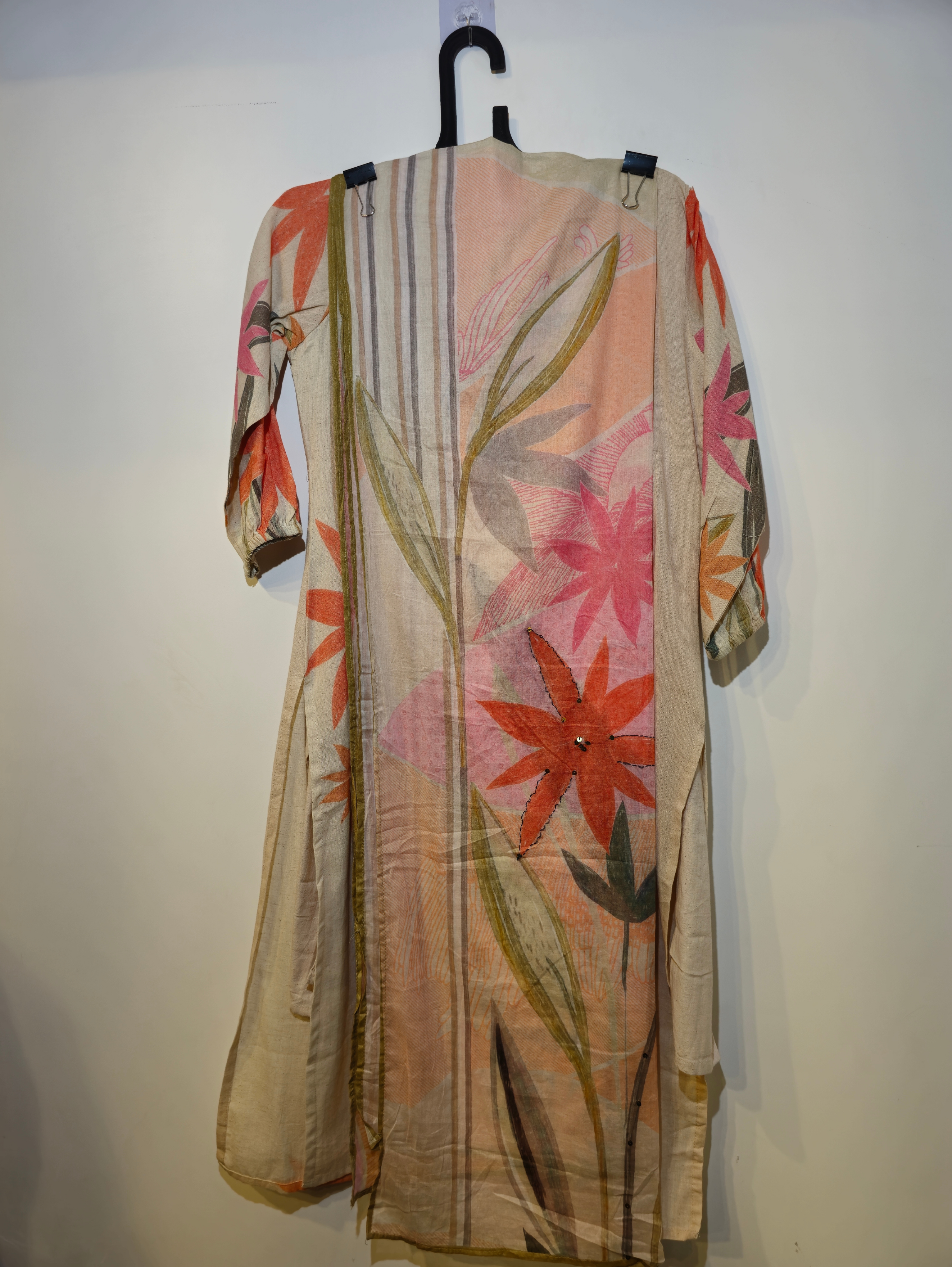 Image of Pure Cotton Straight Kurti Set - 3 Piece