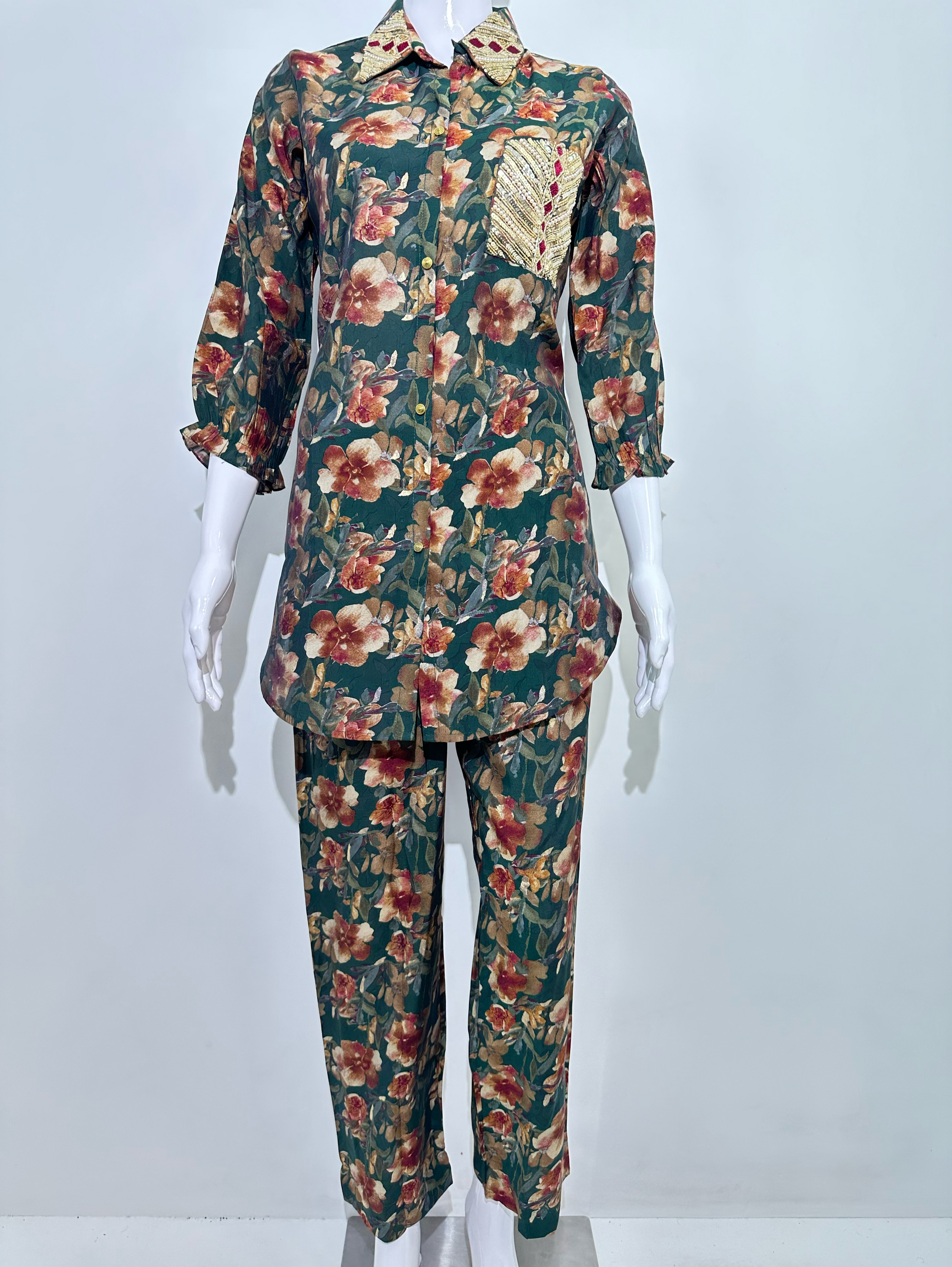 Muslin Flower Print with Work Coords