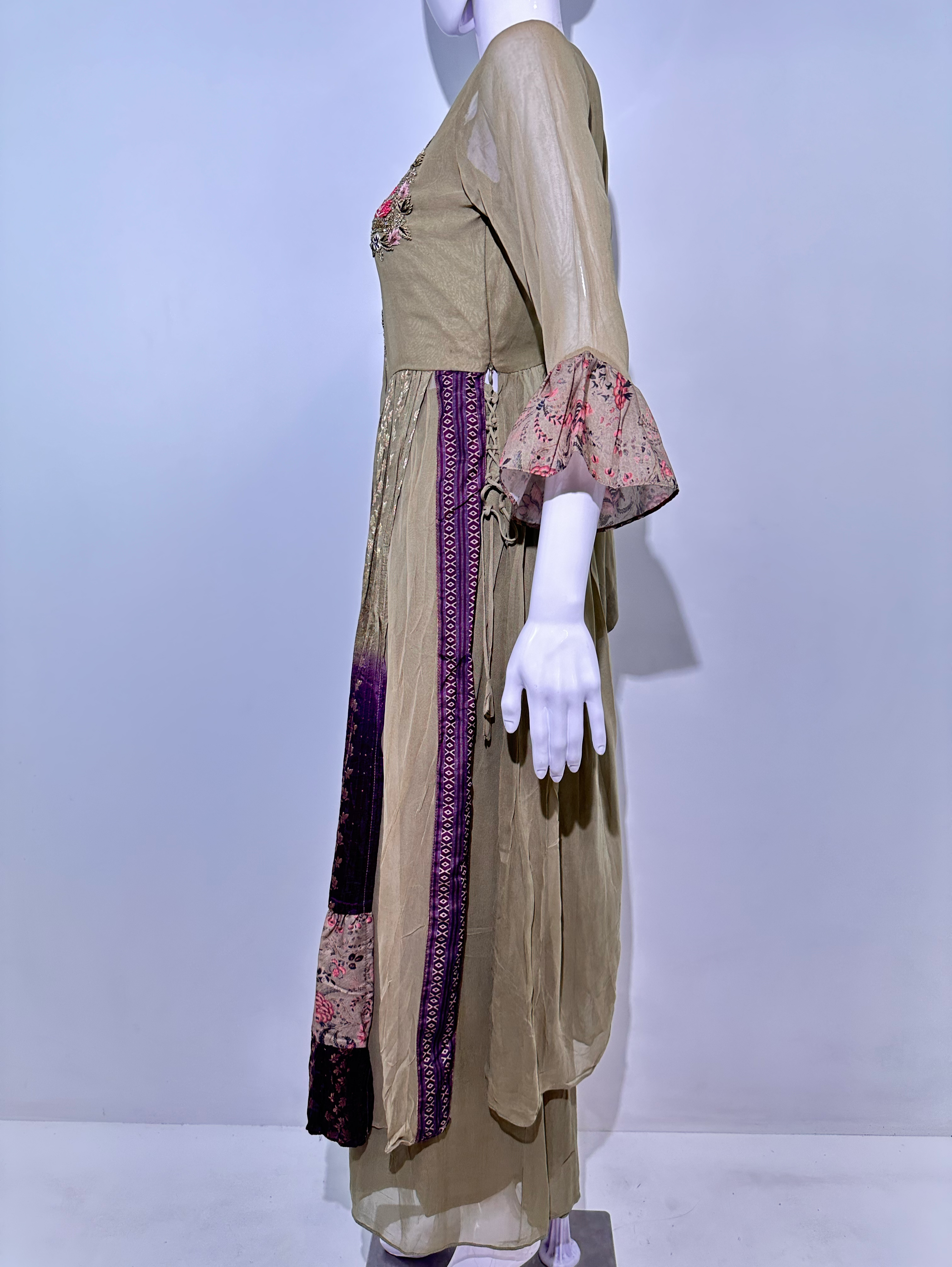 Image of Georgette Naira Cut 3 Piece Palazzo Set