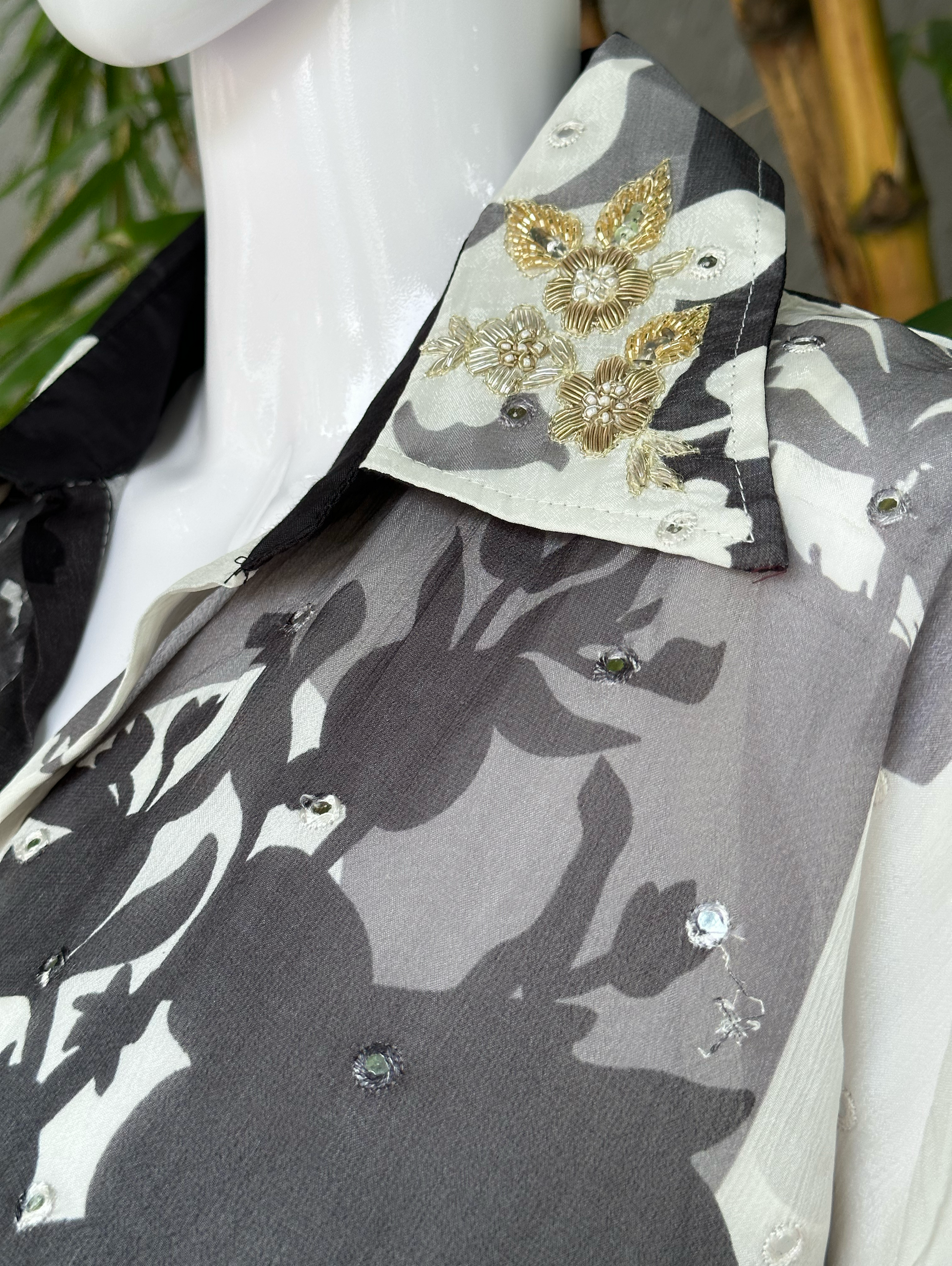 The Kaftan Mirror Embroidary Coords Set - 3 Piece