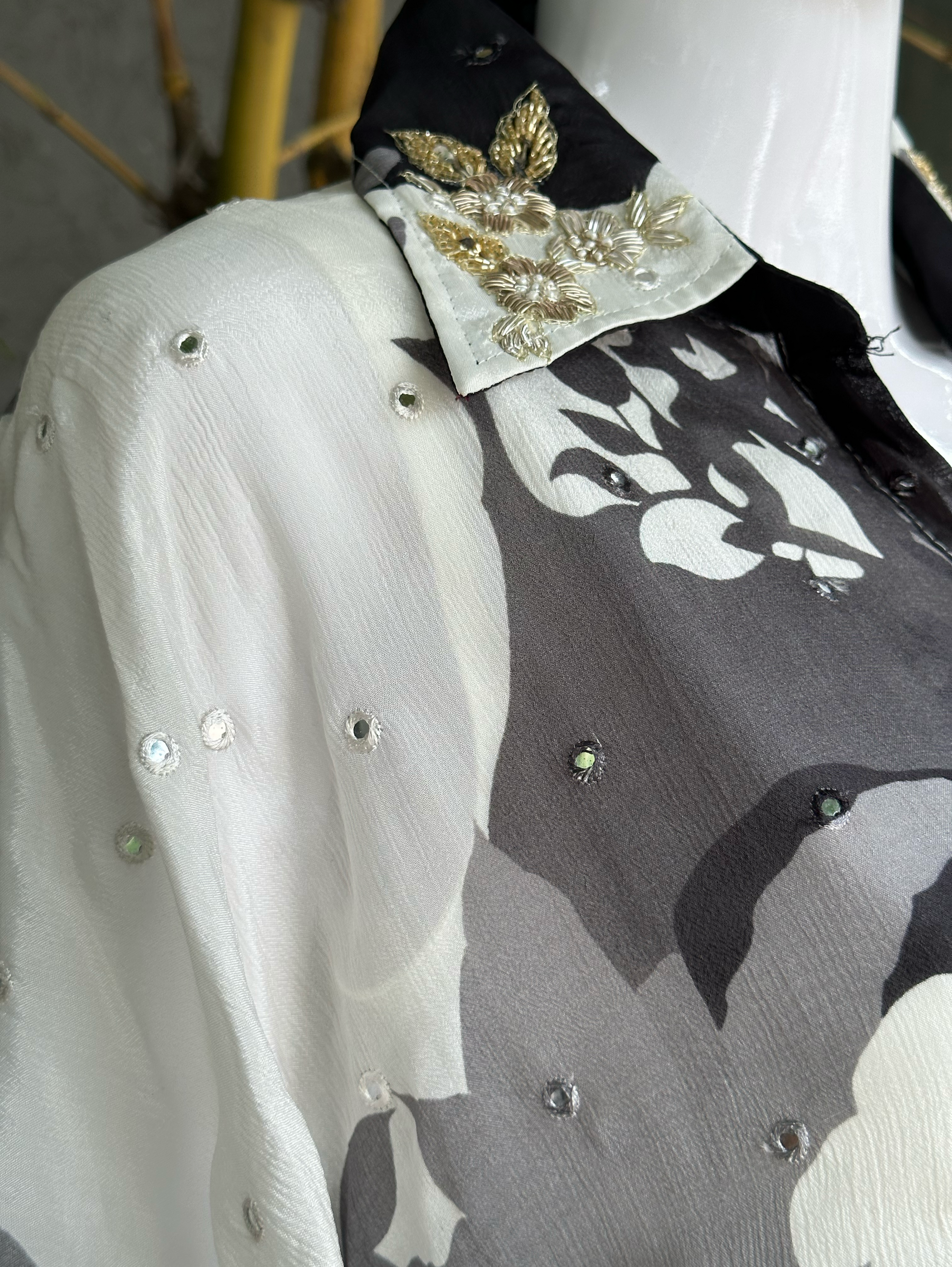 The Kaftan Mirror Embroidary Coords Set - 3 Piece