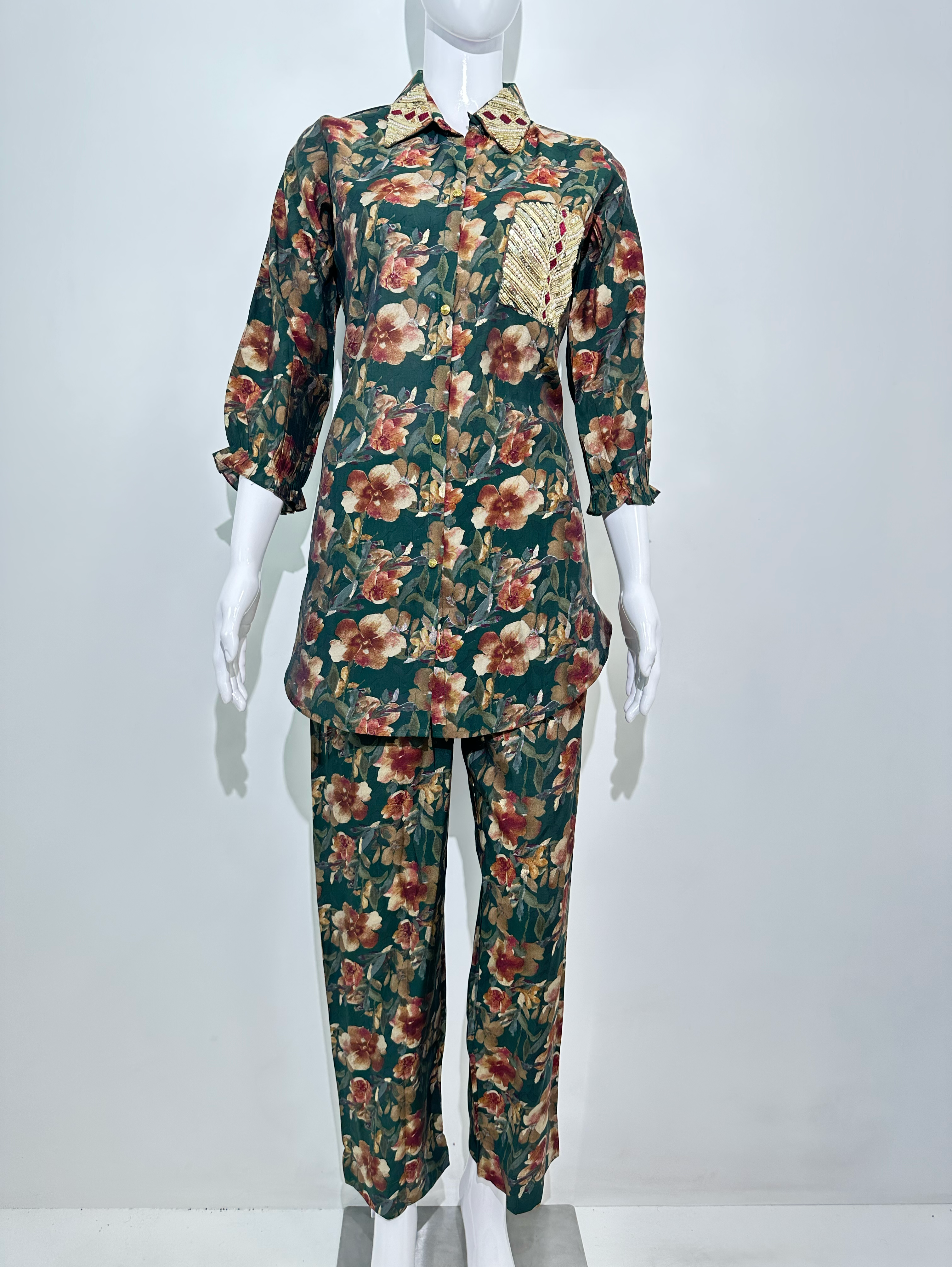 Muslin Flower Print with Work Coords