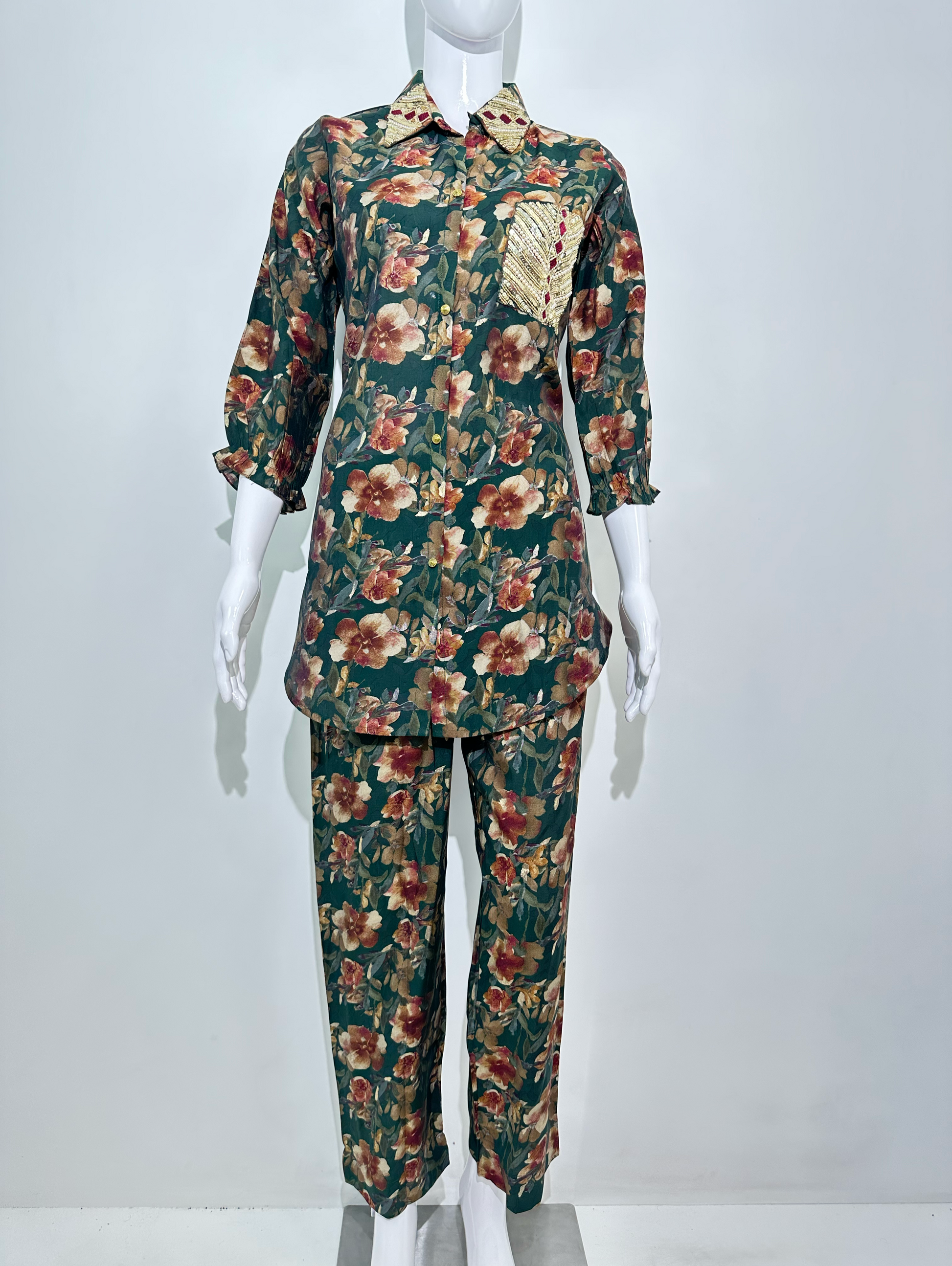 Muslin Flower Print with Work Coords