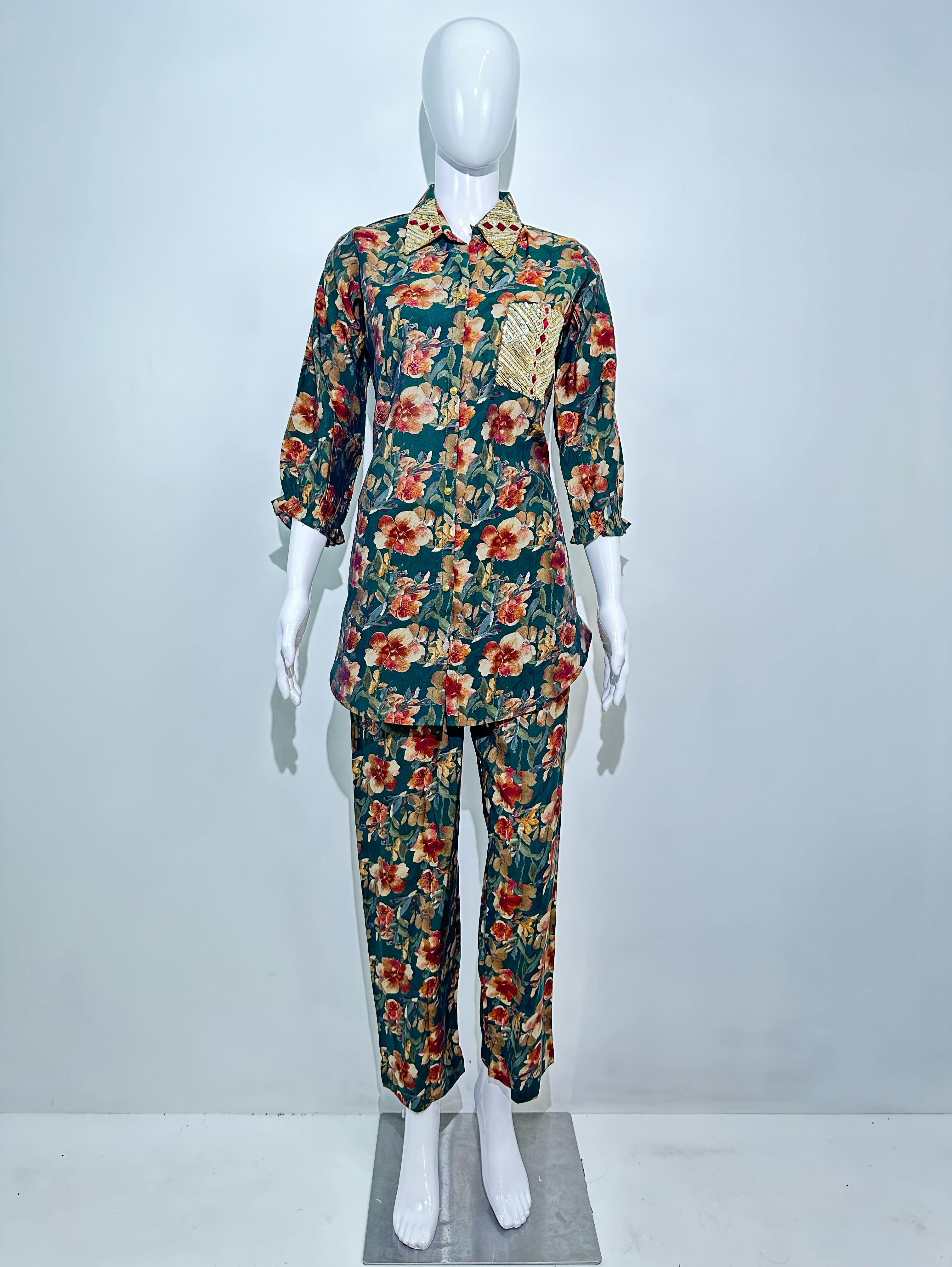 Muslin Flower Print with Work Coords