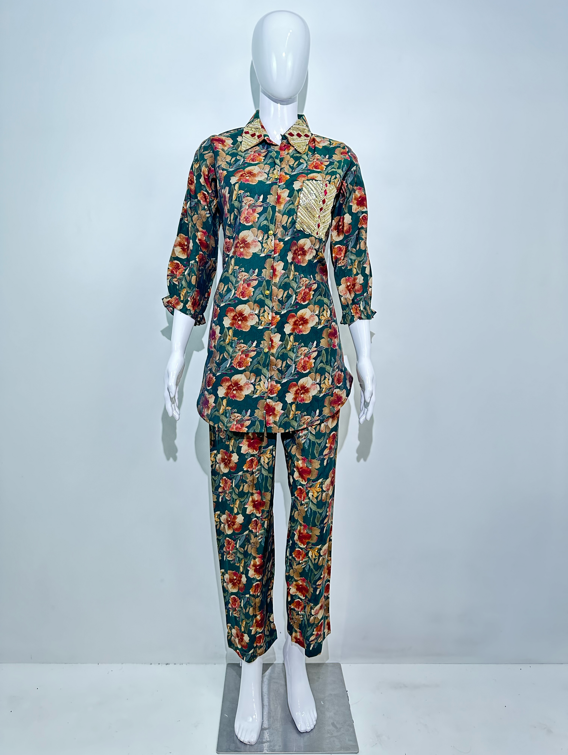 Muslin Flower Print with Work Coords