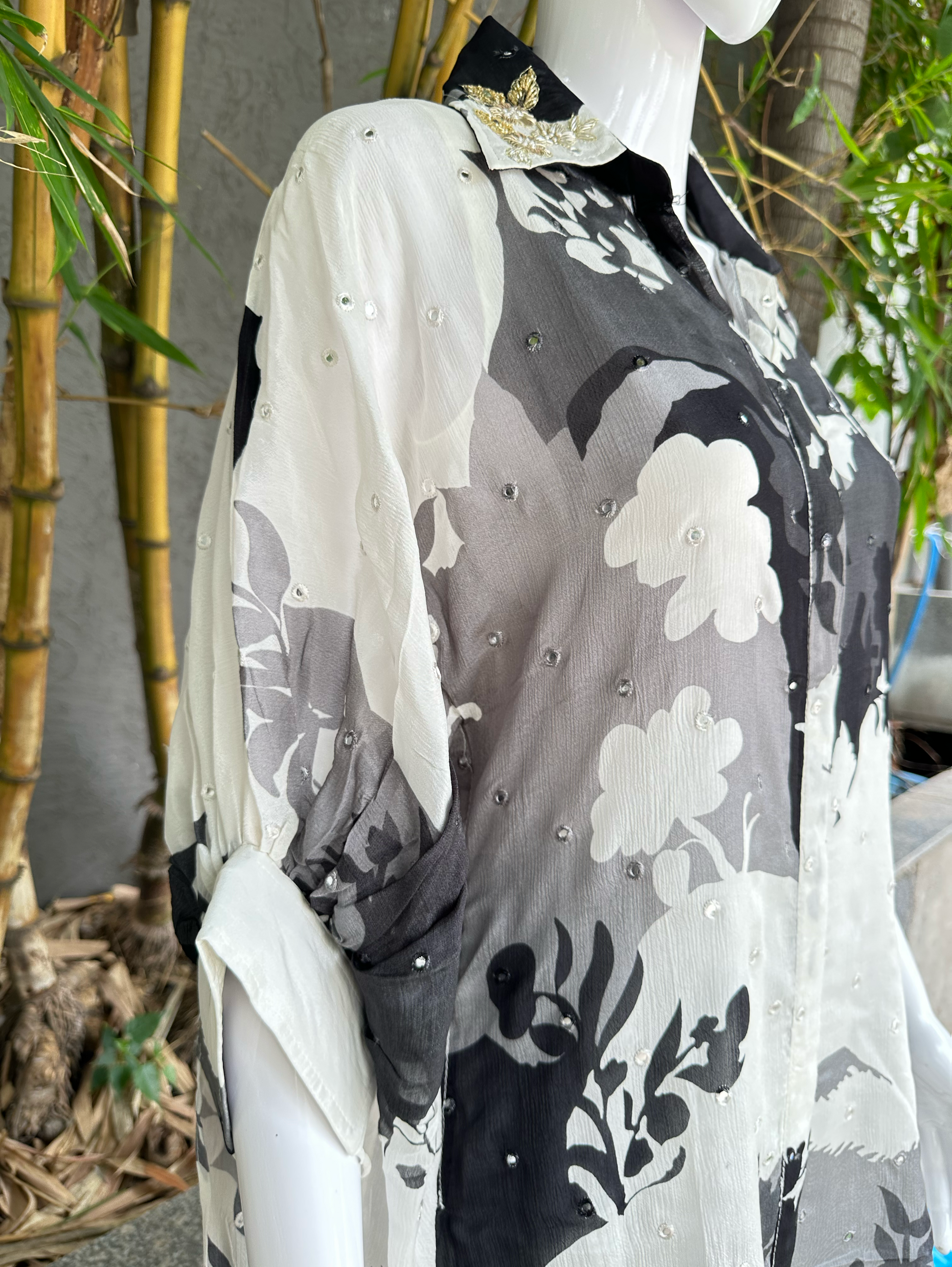 The Kaftan Mirror Embroidary Coords Set - 3 Piece