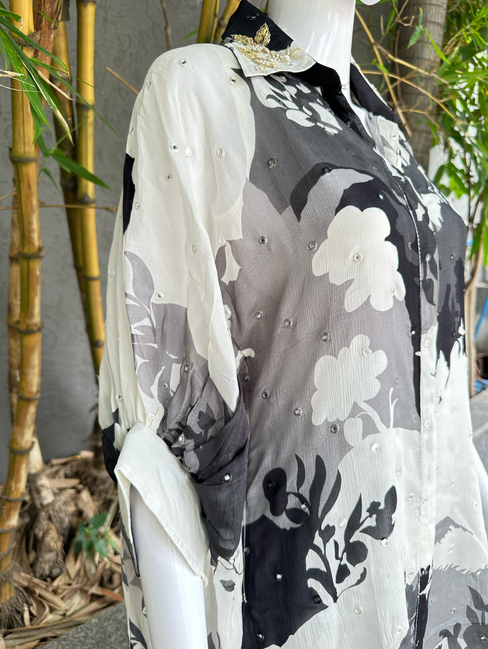 The Kaftan Mirror Embroidary Coords Set - 3 Piece