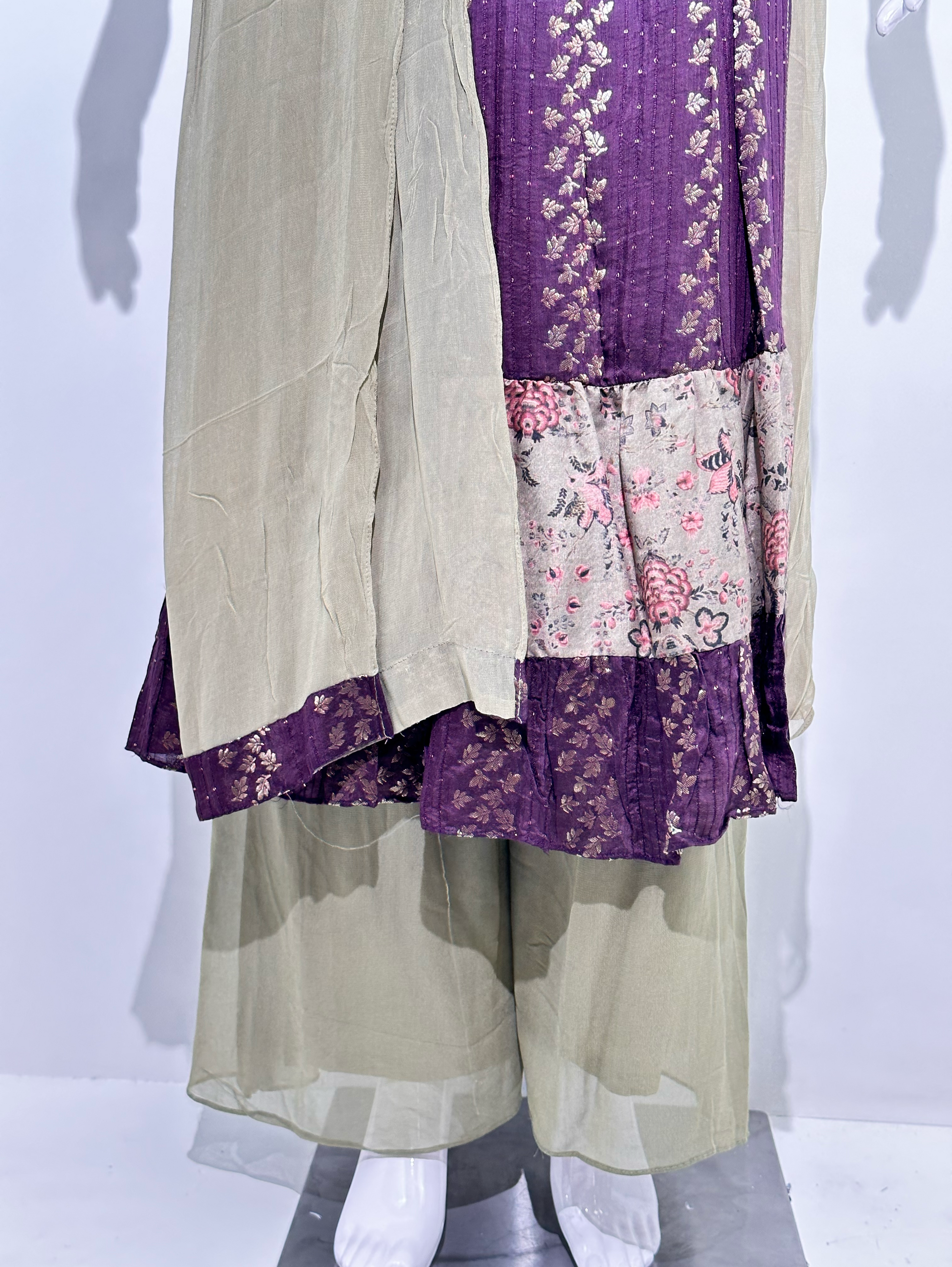 Georgette Naira Cut 3 Piece Palazzo Set