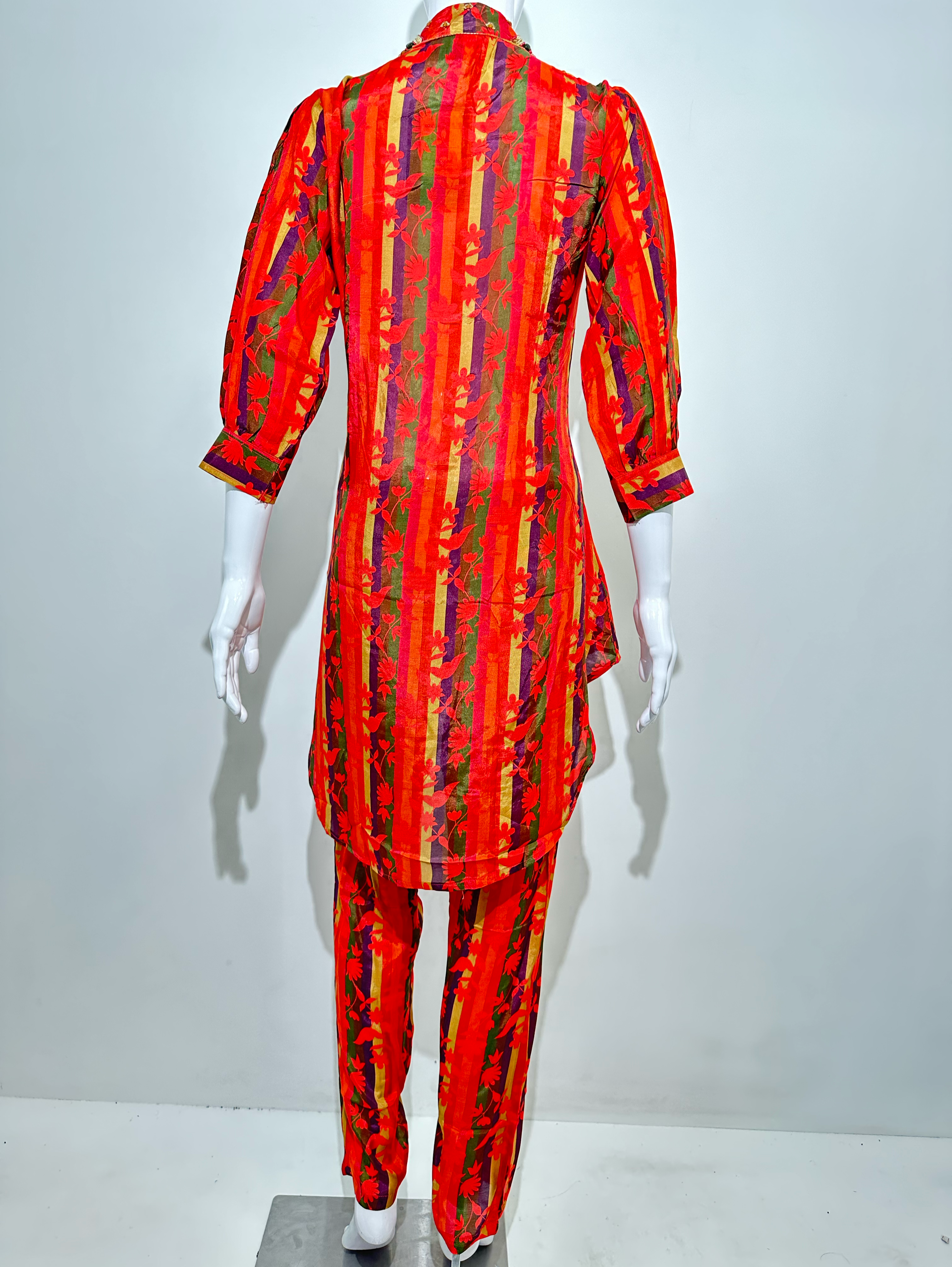 Muslin Flower Print Coords with Collar and Pocket work