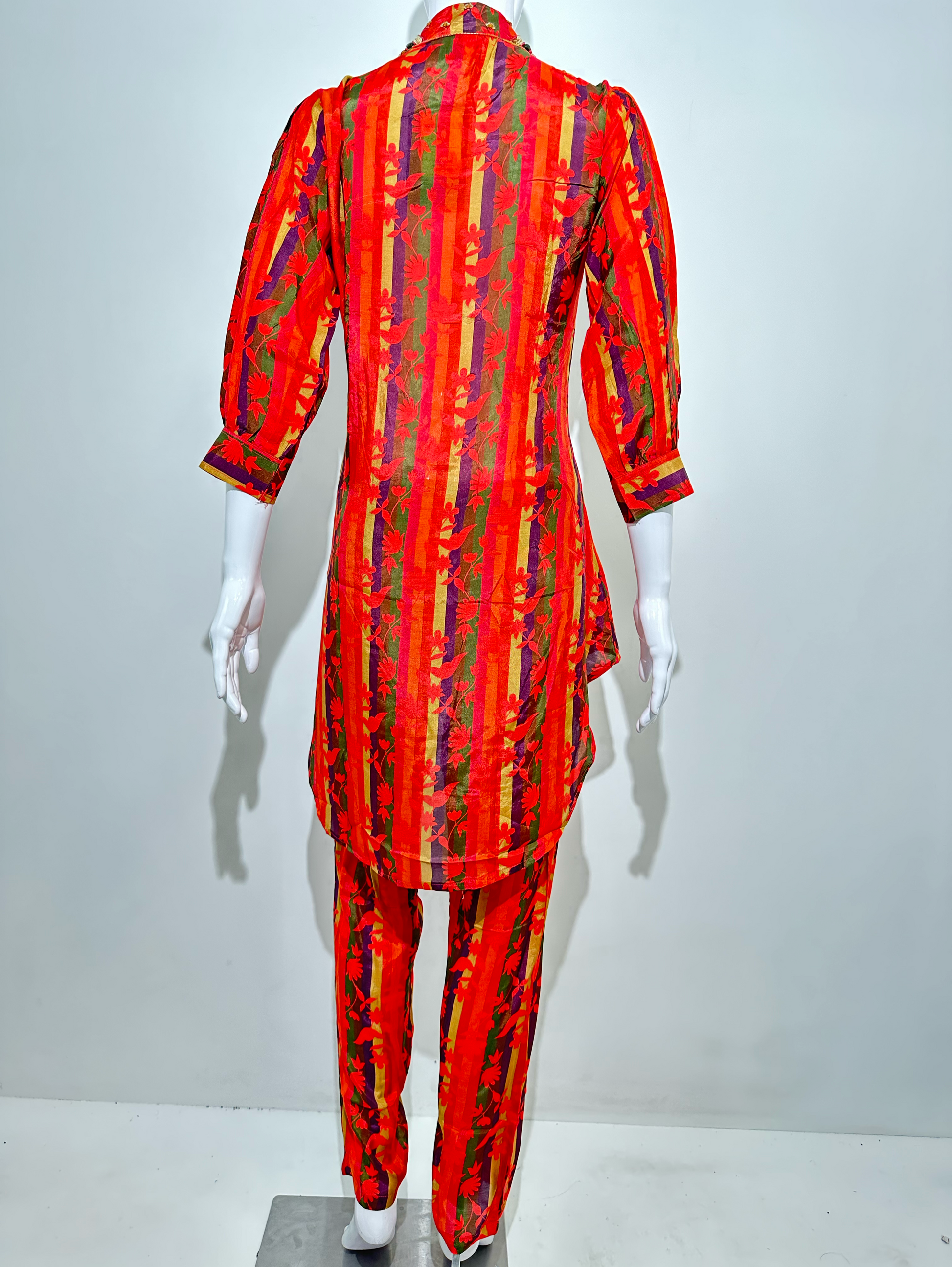 Muslin Flower Print Coords with Collar and Pocket work