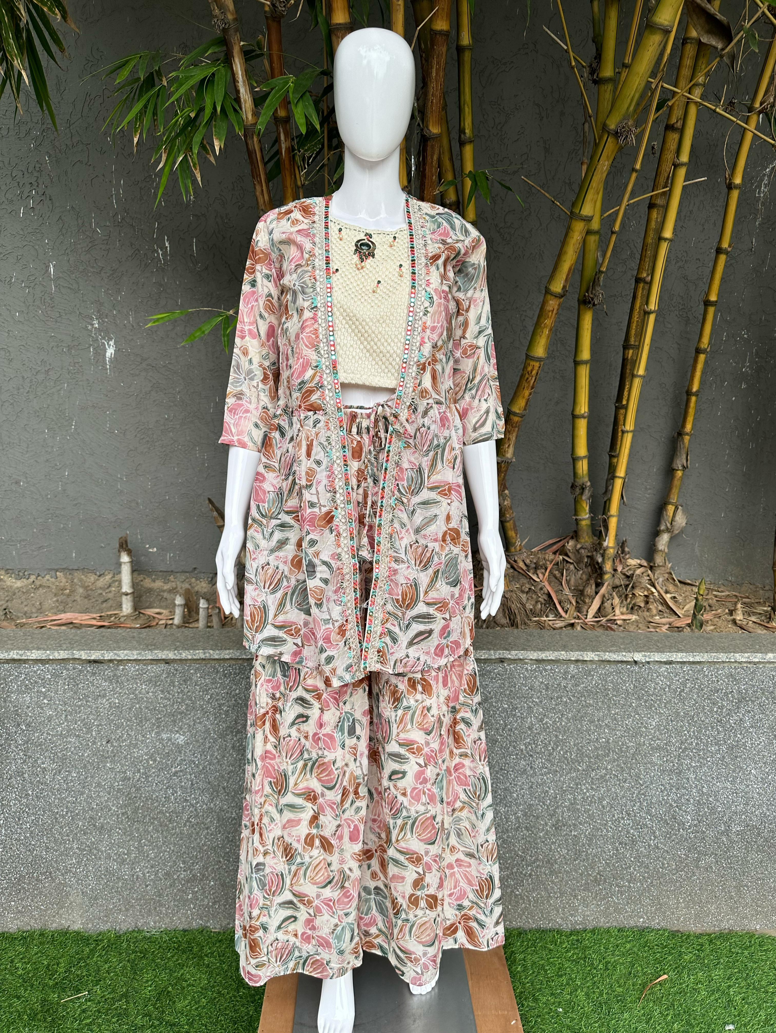 Image of Designer Sharara Set with work - 3 Piece