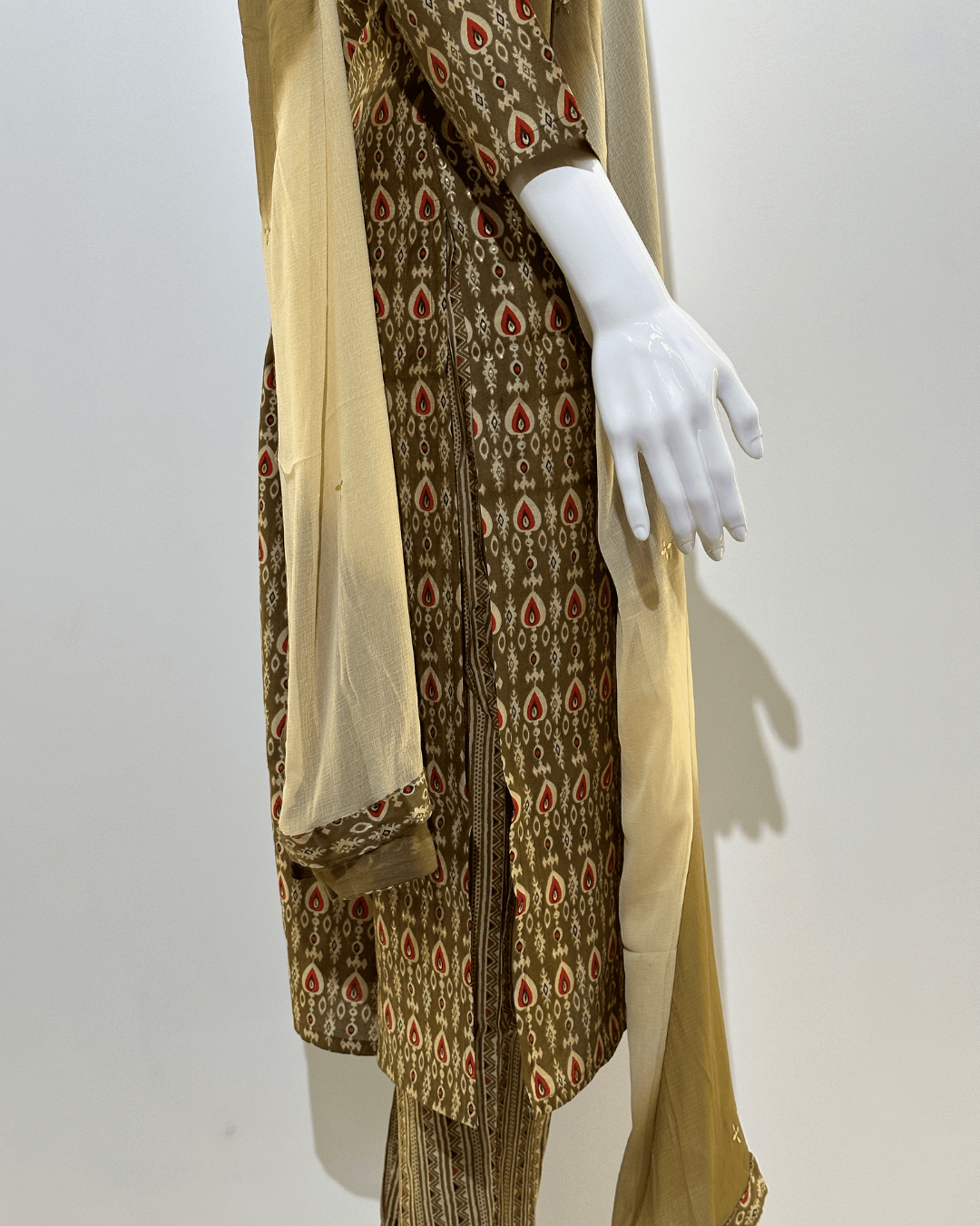 Image of Muslin Straight Kurti Set - 3 Piece