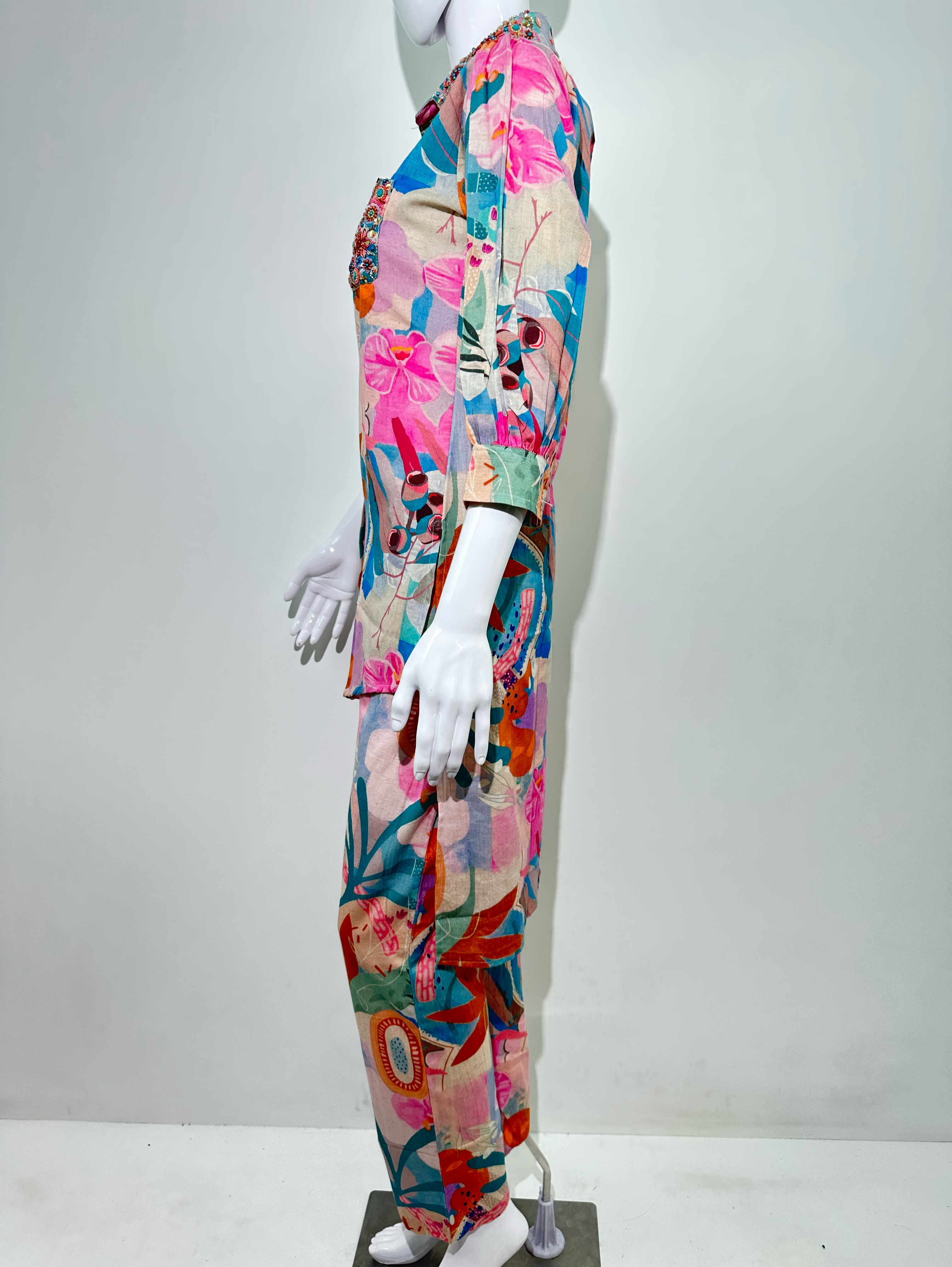 Image of Linen Cotton Unique Sleeve and work Coords