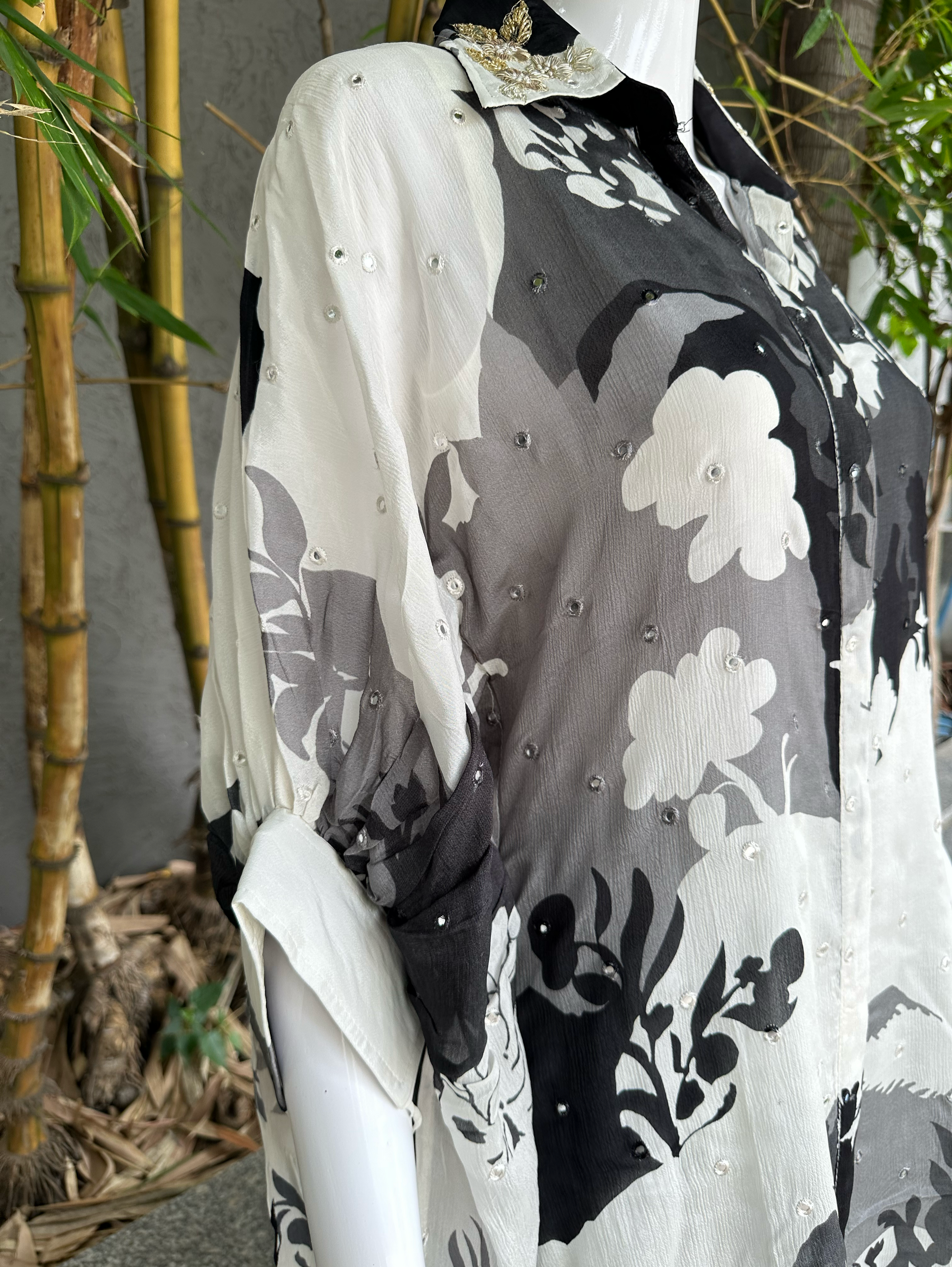 The Kaftan Mirror Embroidary Coords Set - 3 Piece