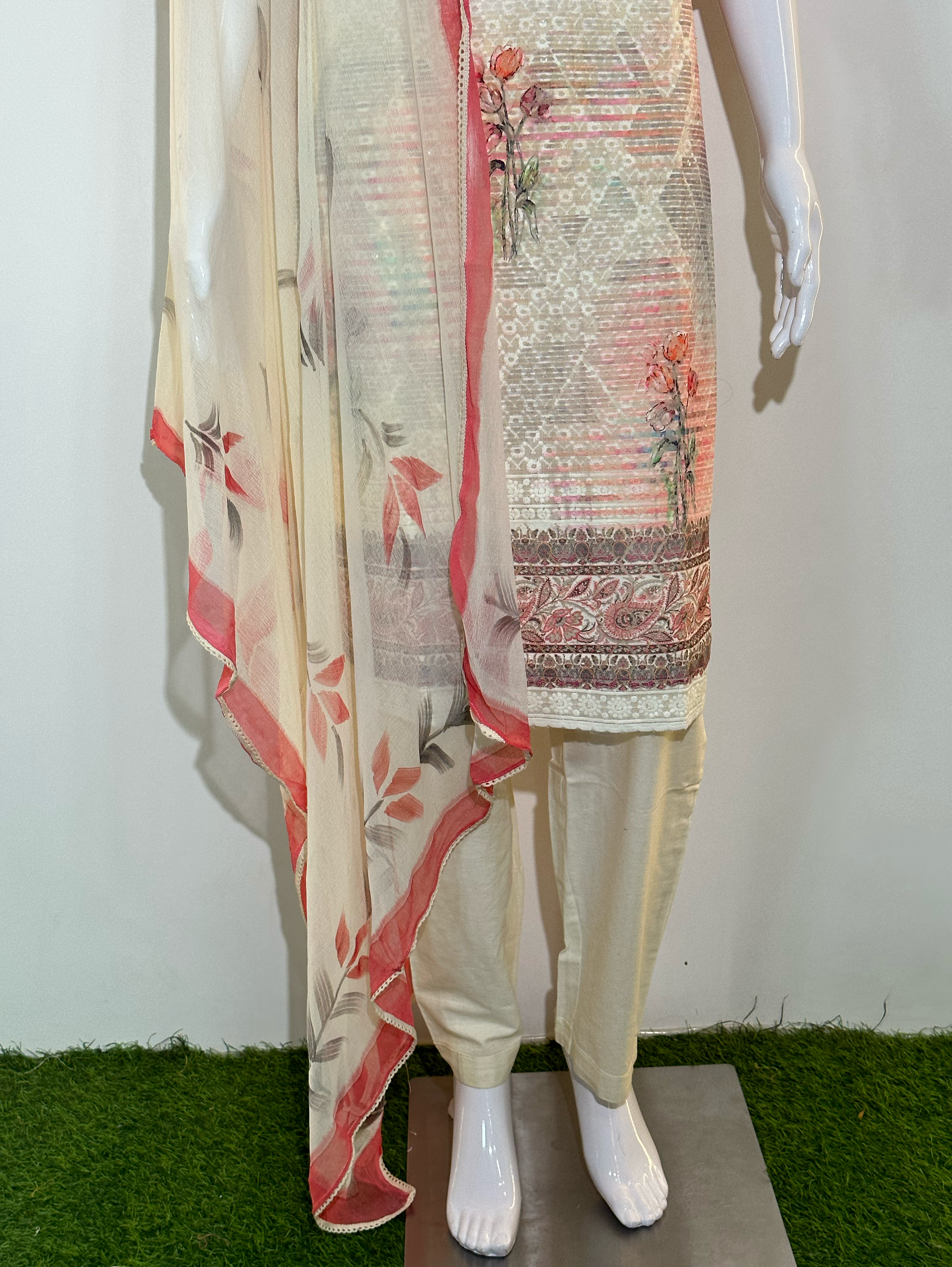 Pure cotton Neck work Kurti Set