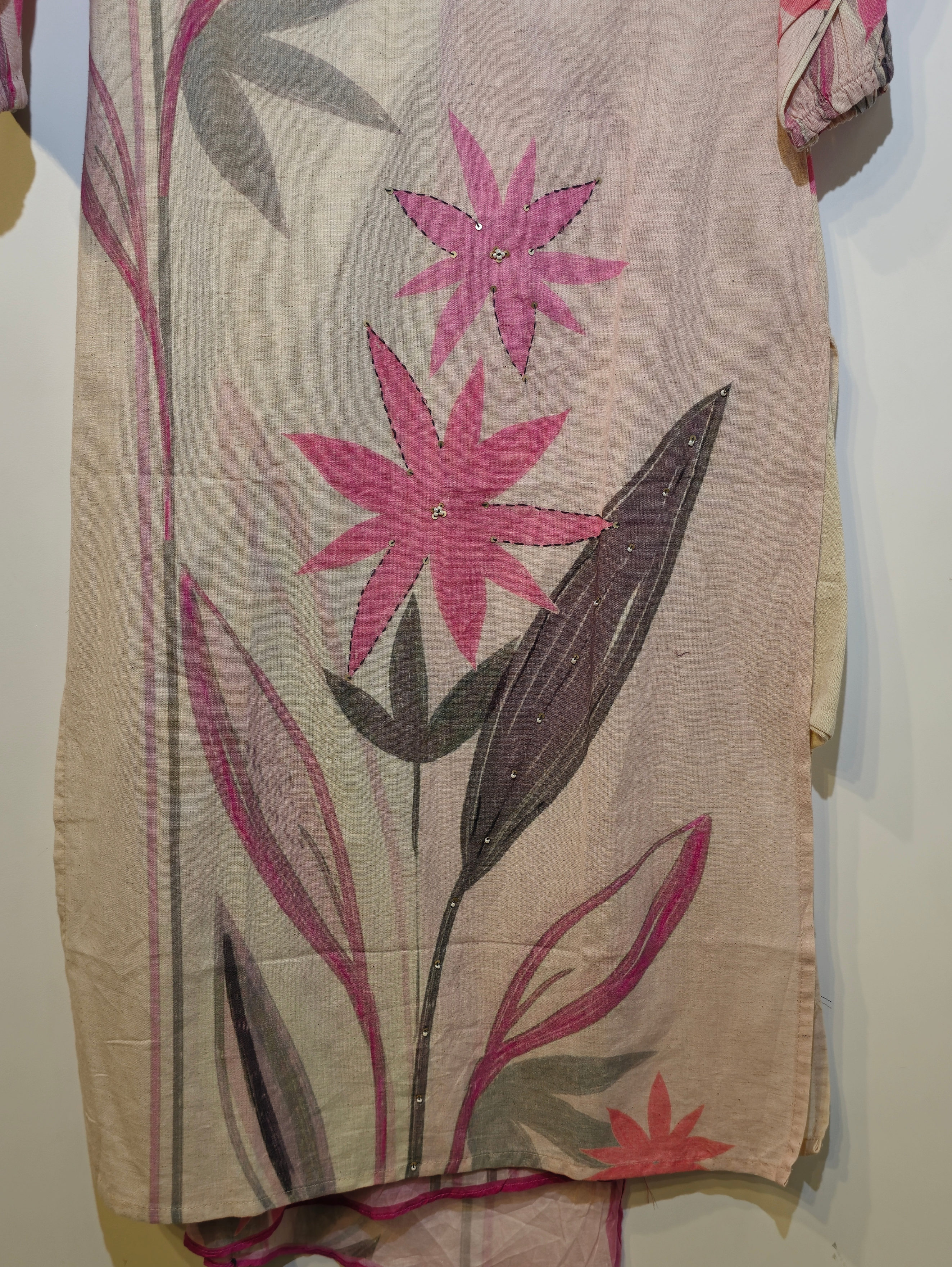 Image of Pure Cotton Straight Kurti Set - 3 Piece