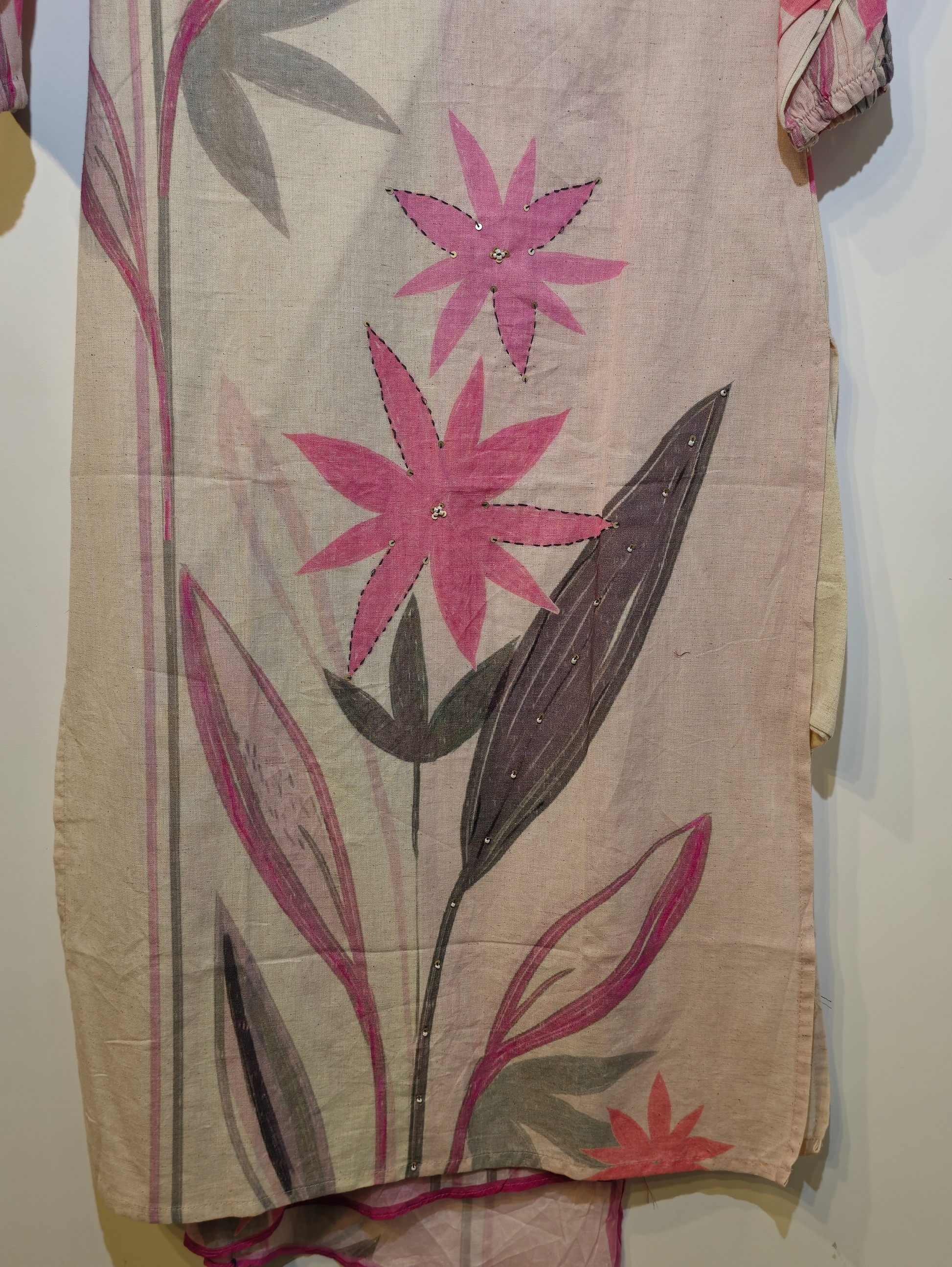 Pure Cotton Straight Kurti Set - 3 Piece