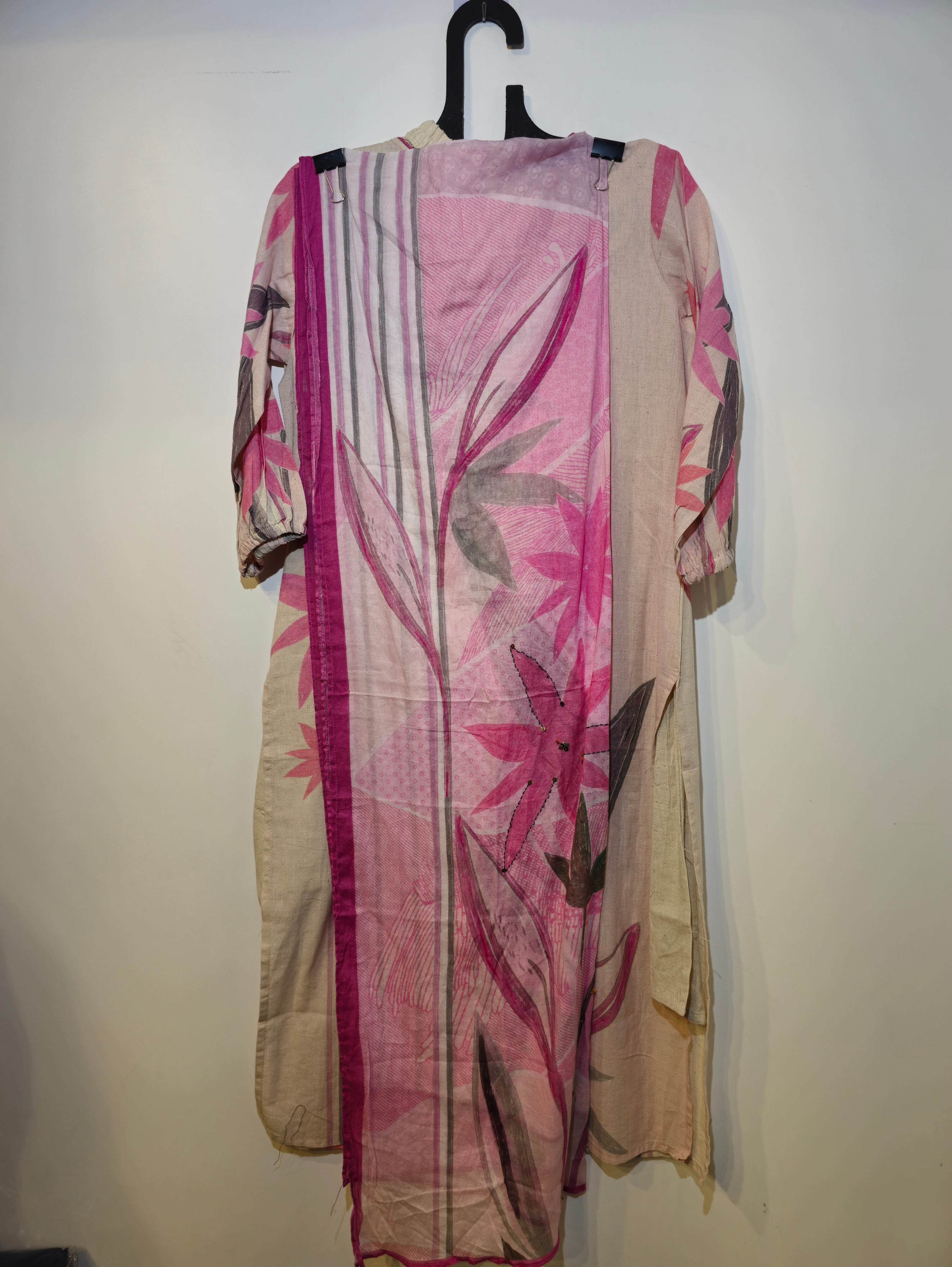 Pure Cotton Straight Kurti Set - 3 Piece