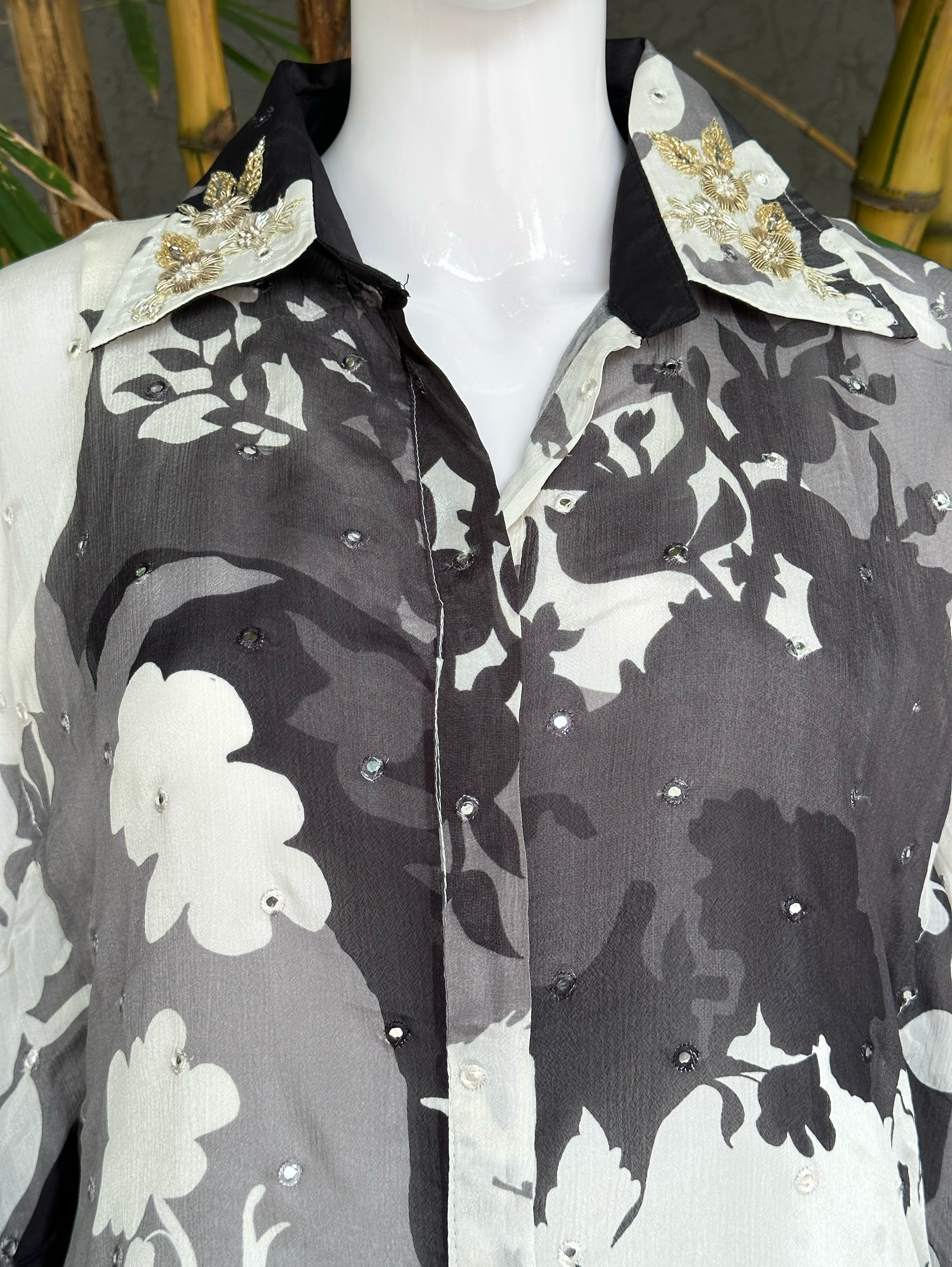 The Kaftan Mirror Embroidary Coords Set - 3 Piece