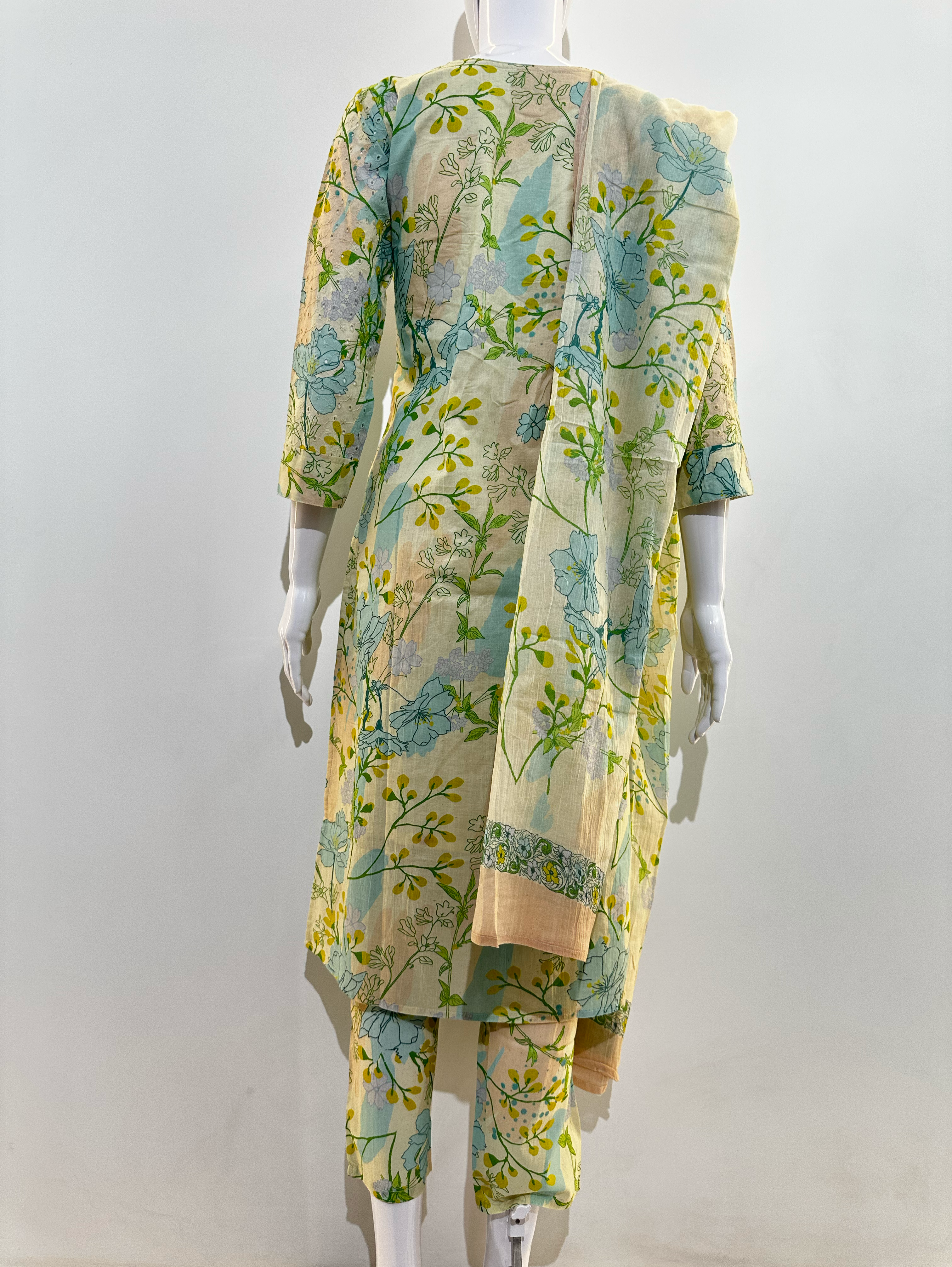 Image of Lucknowi work Cotton Kurti Set -3 Piece