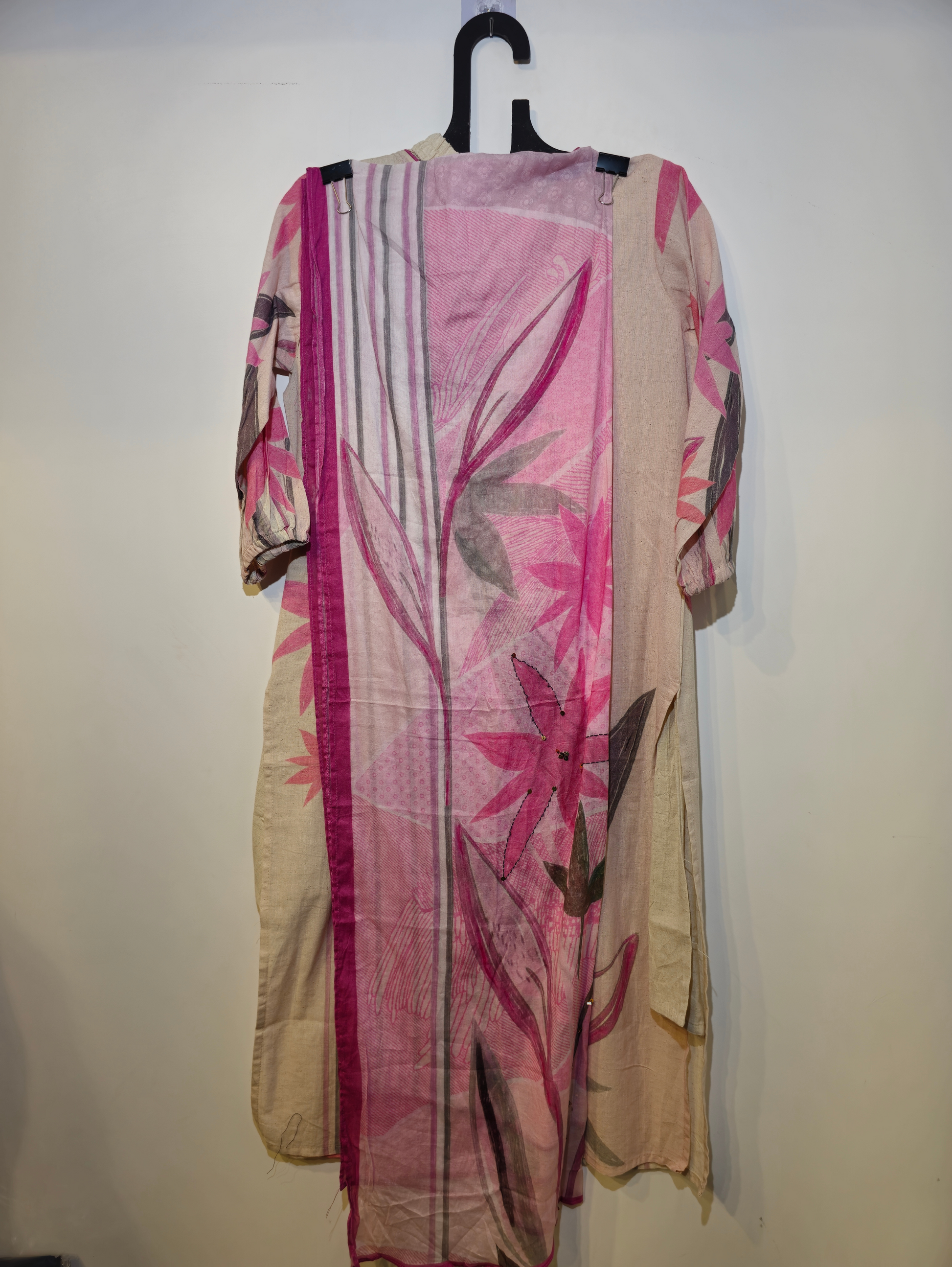 Pure Cotton Straight Kurti Set - 3 Piece