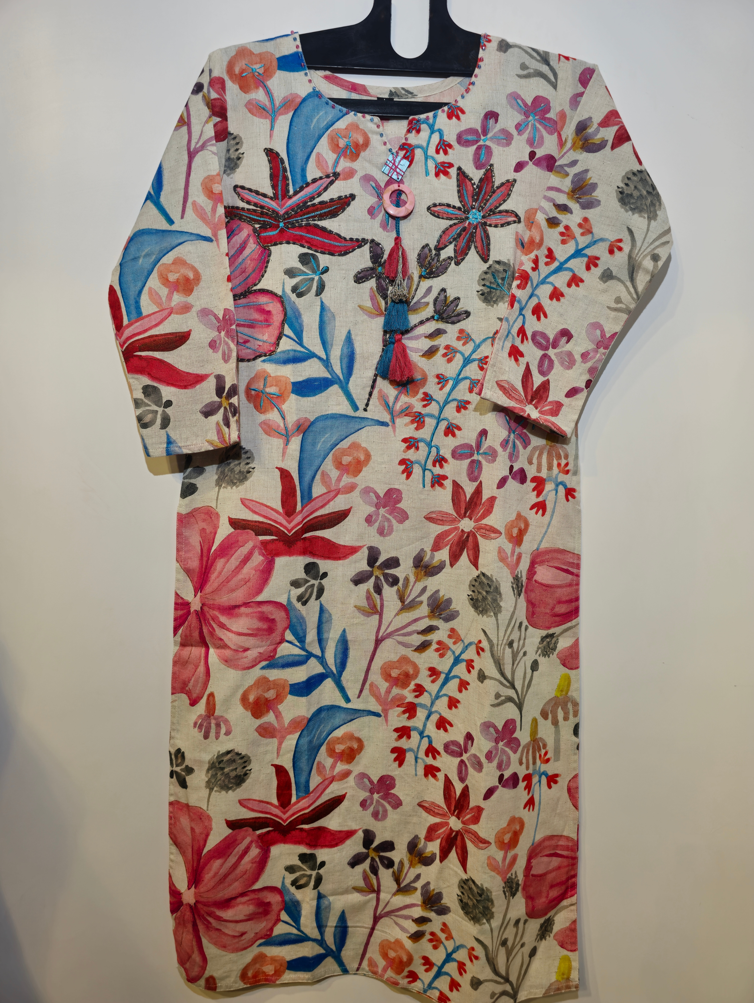 Image of Designer Cotton Straight Kurti