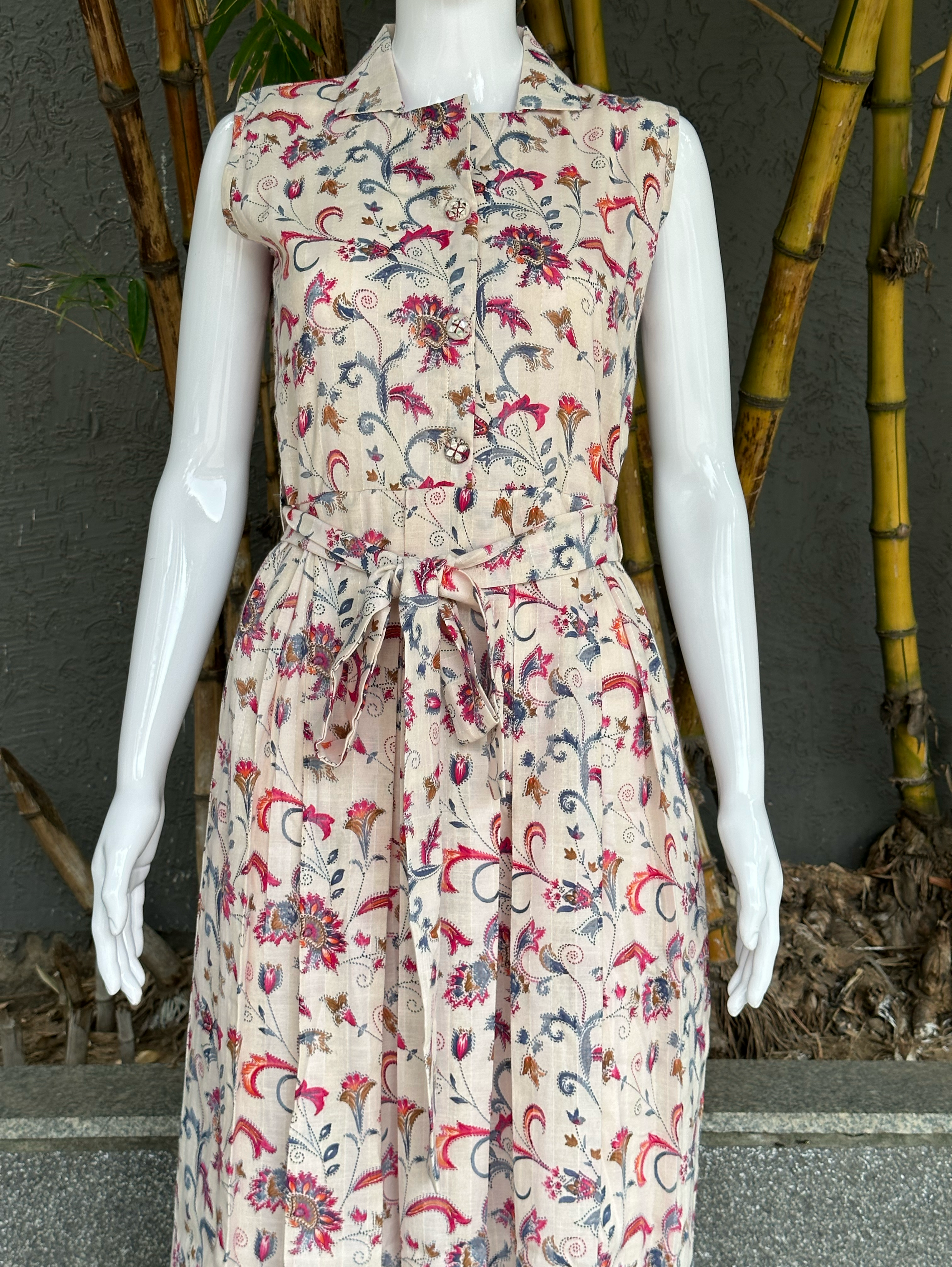 Image of Cotton Midi Dress - With Belt