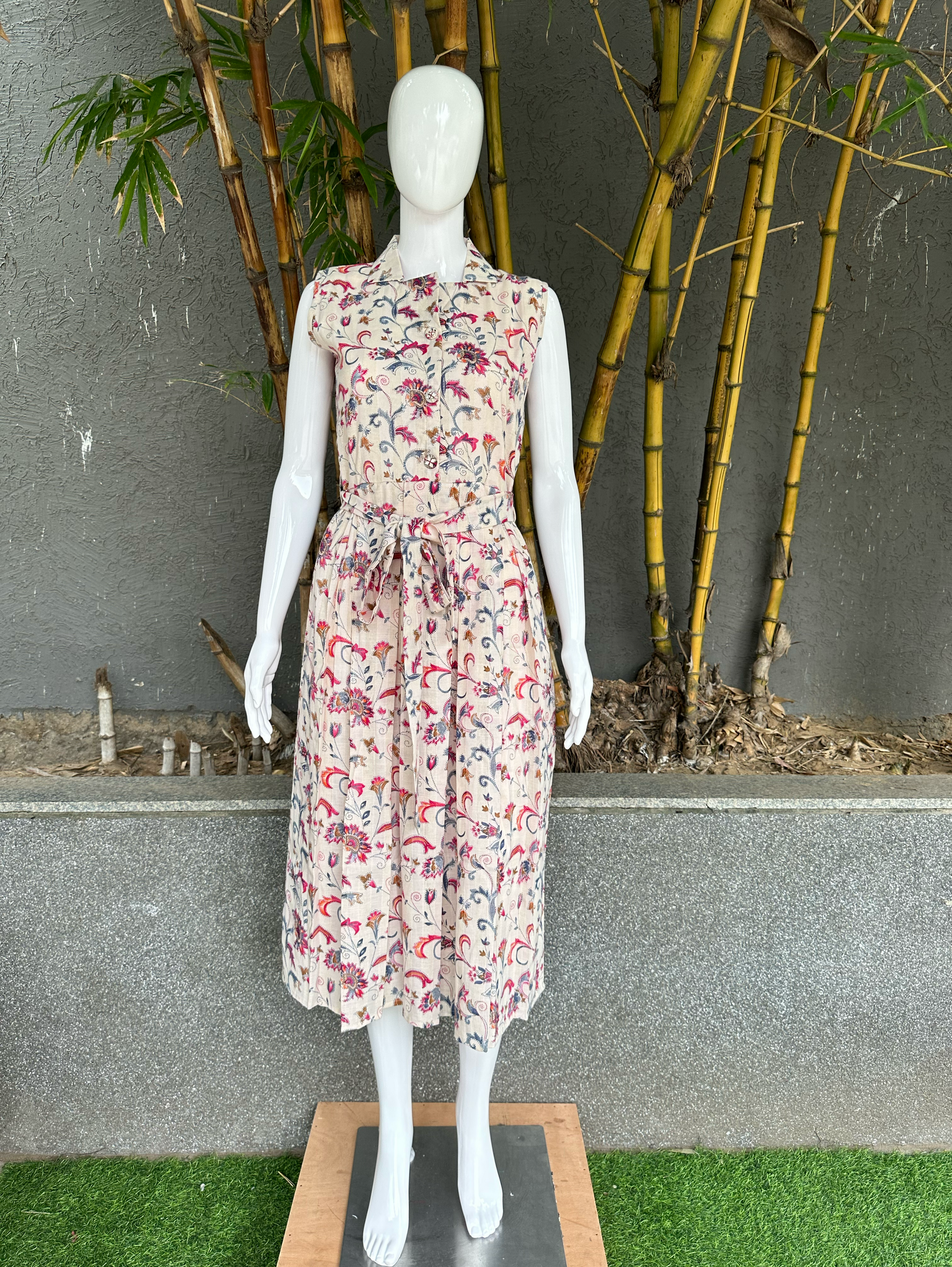 Cotton Midi Dress - With Belt