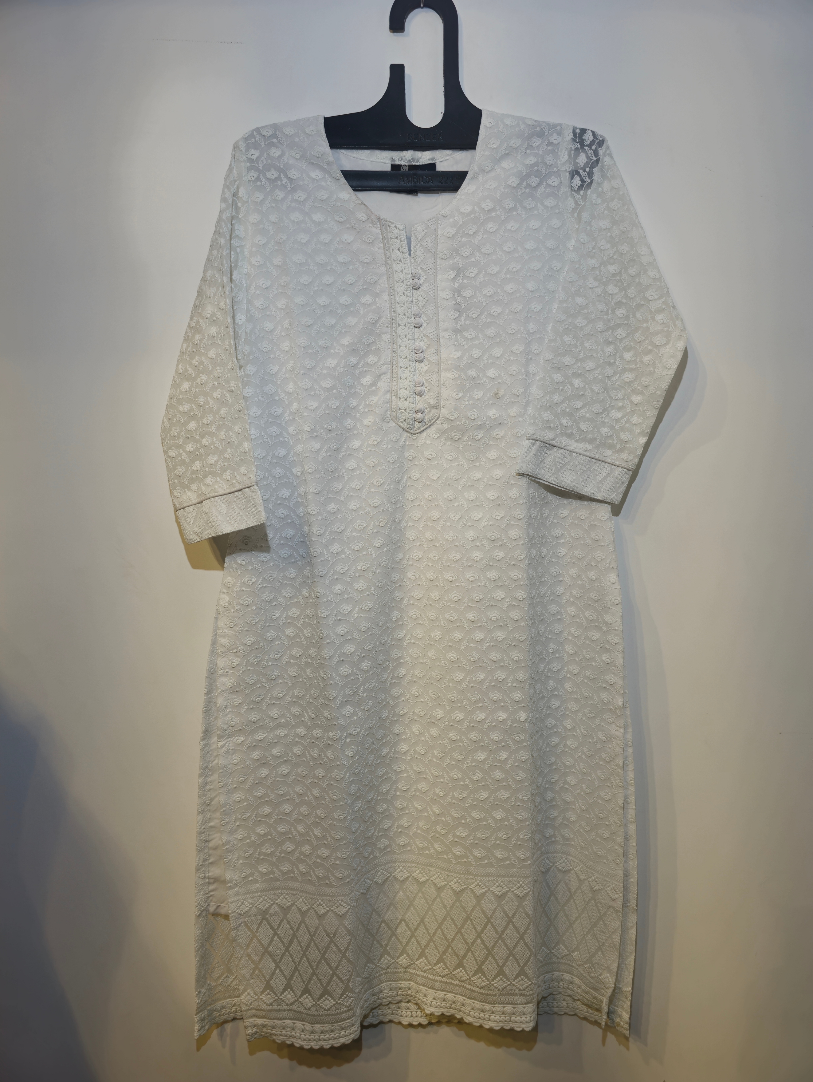 Image of Designer Chikankari Straight Kurti