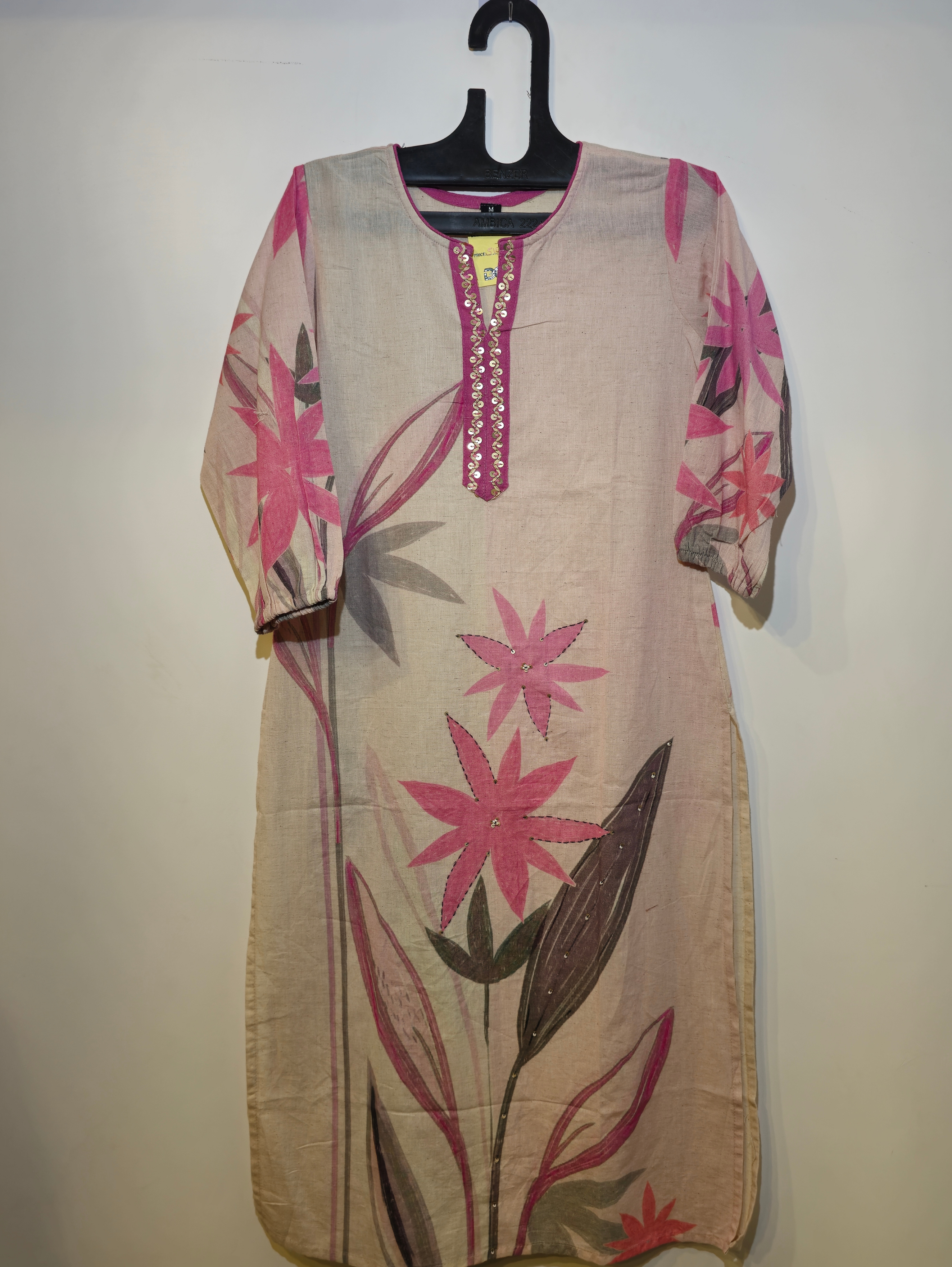 Image of Pure Cotton Straight Kurti Set - 3 Piece