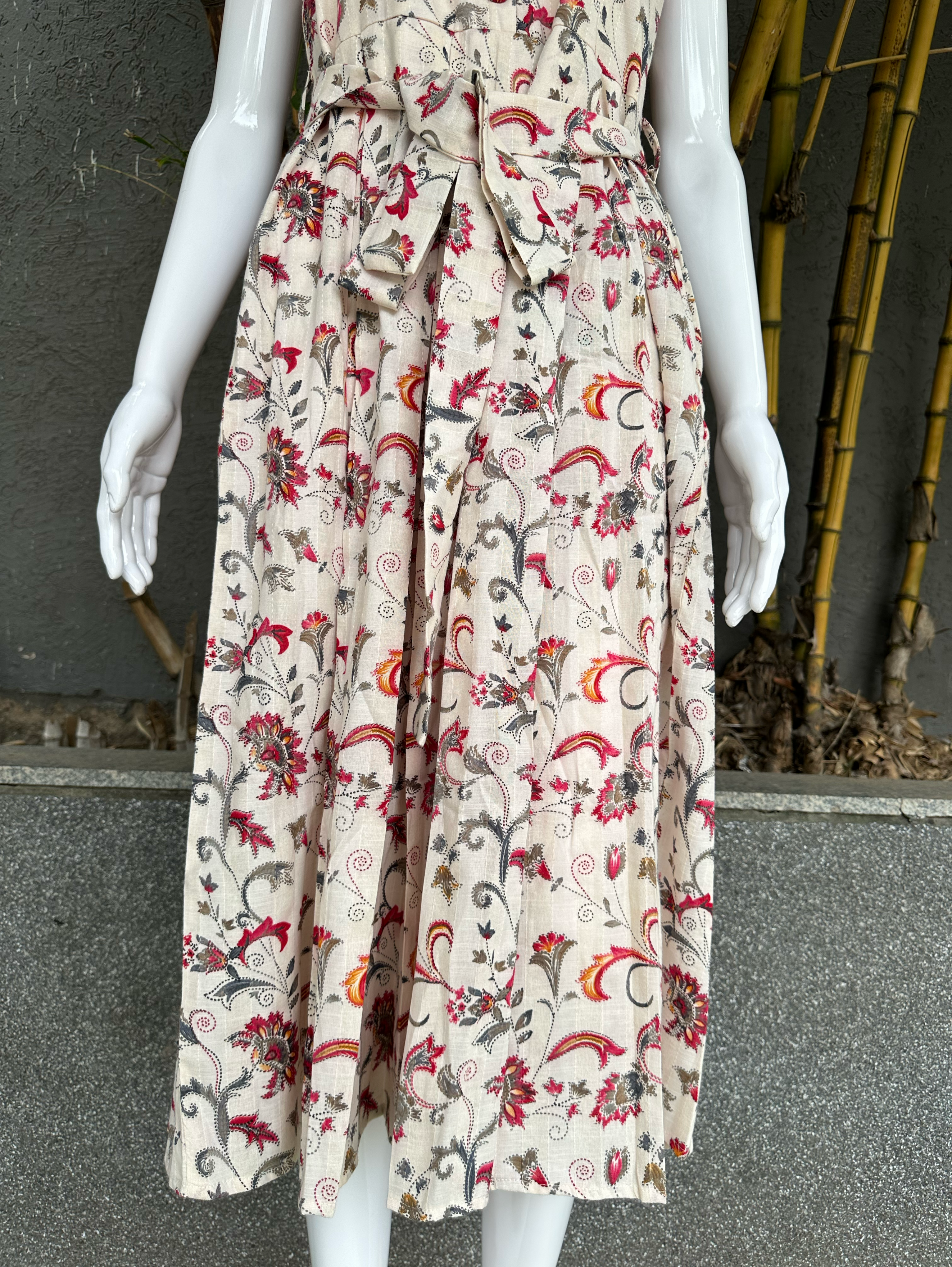 Image of Cotton Midi Dress - With Belt