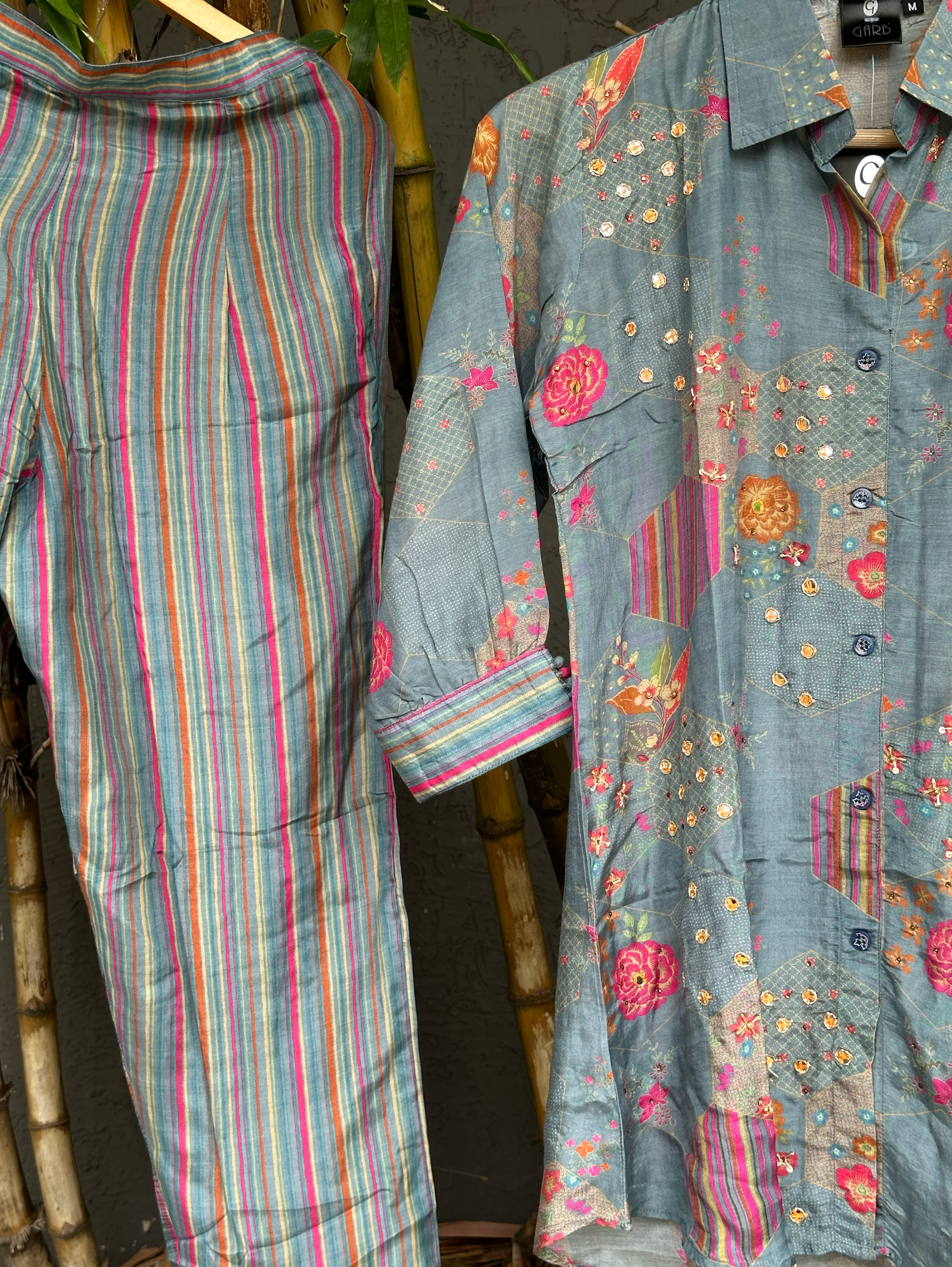 Muslin Embroidery work Coords