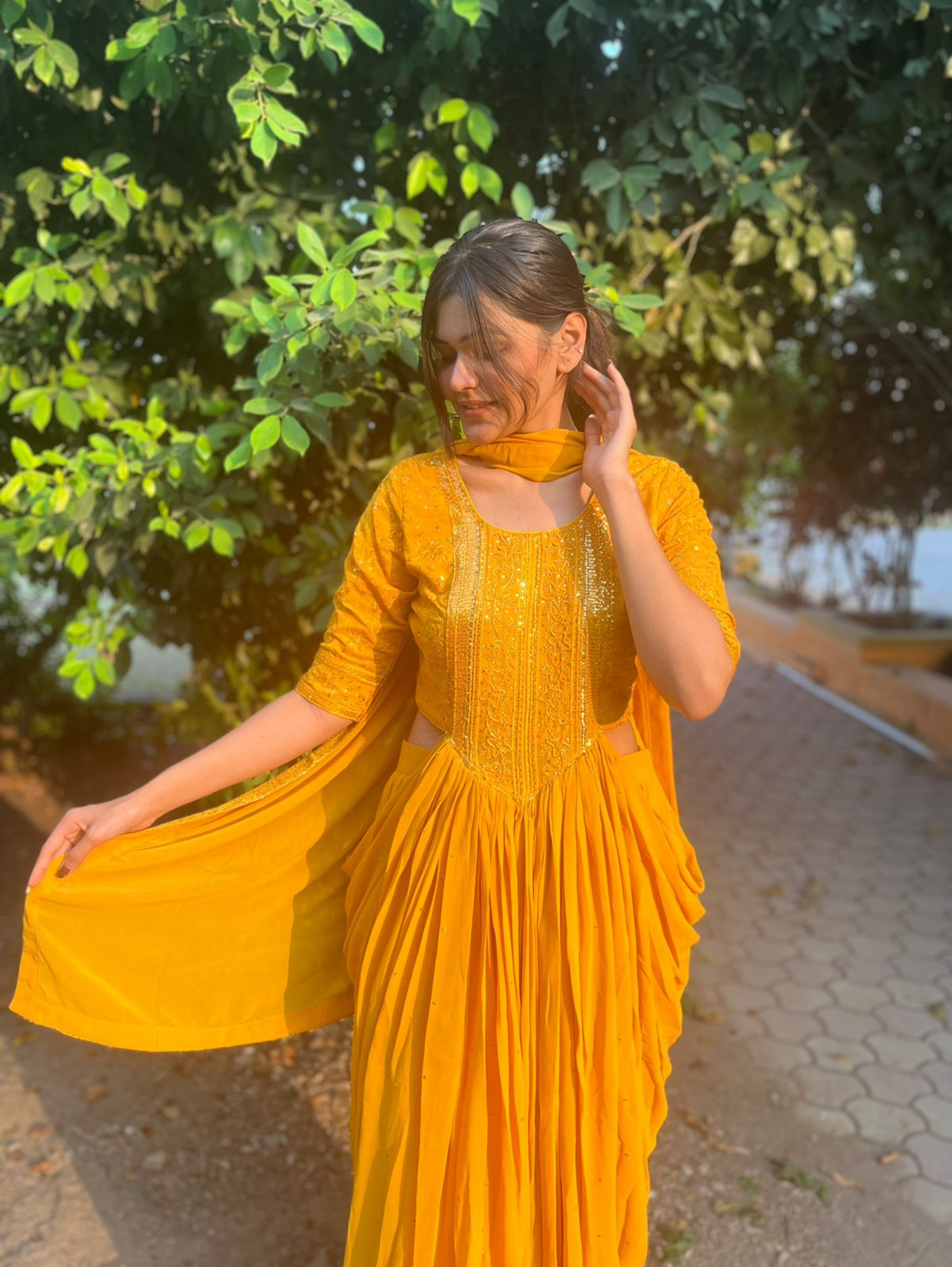 Image of Designer Georgette Traditional 3 Piece