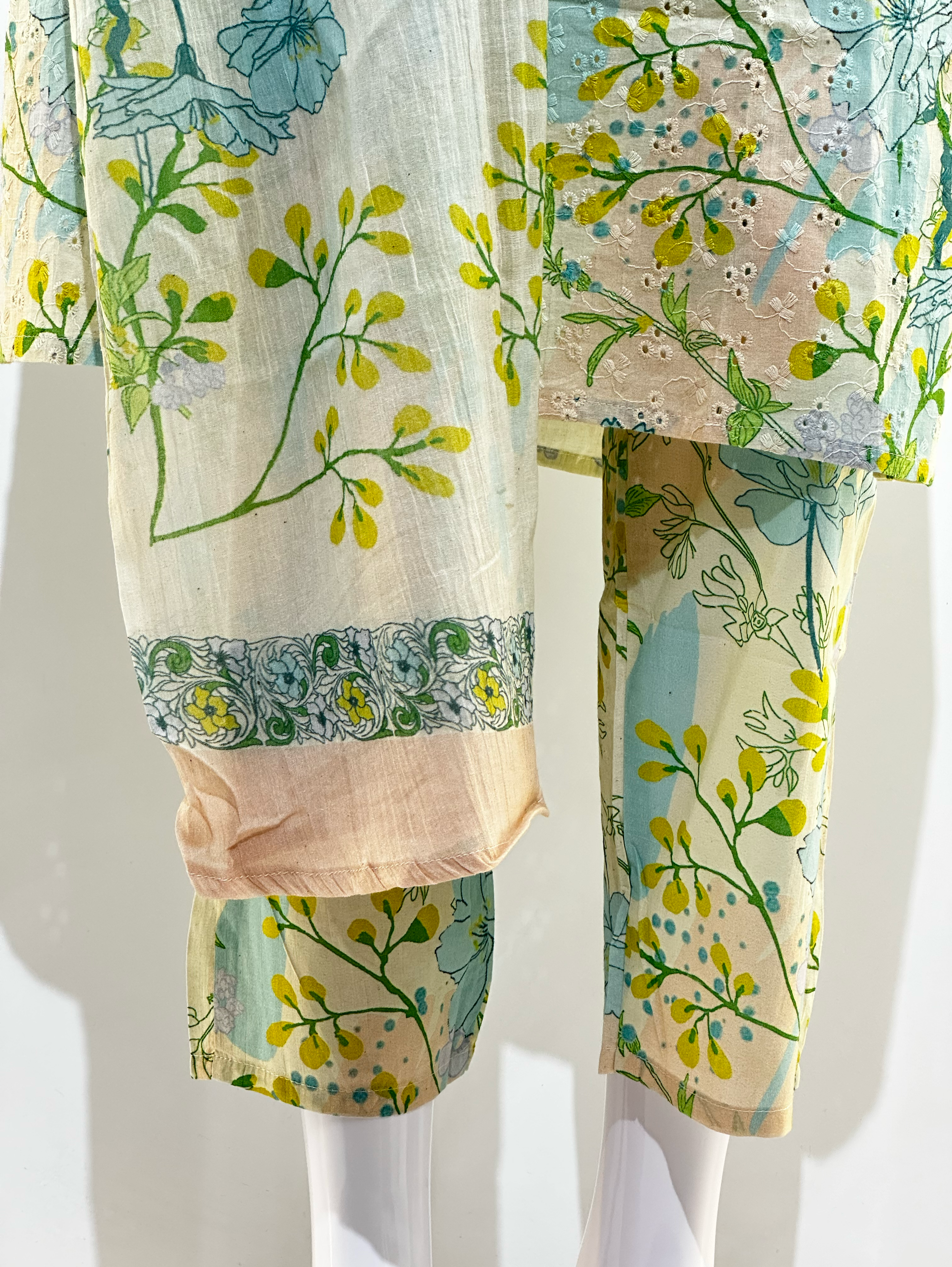 Image of Lucknowi work Cotton Kurti Set -3 Piece