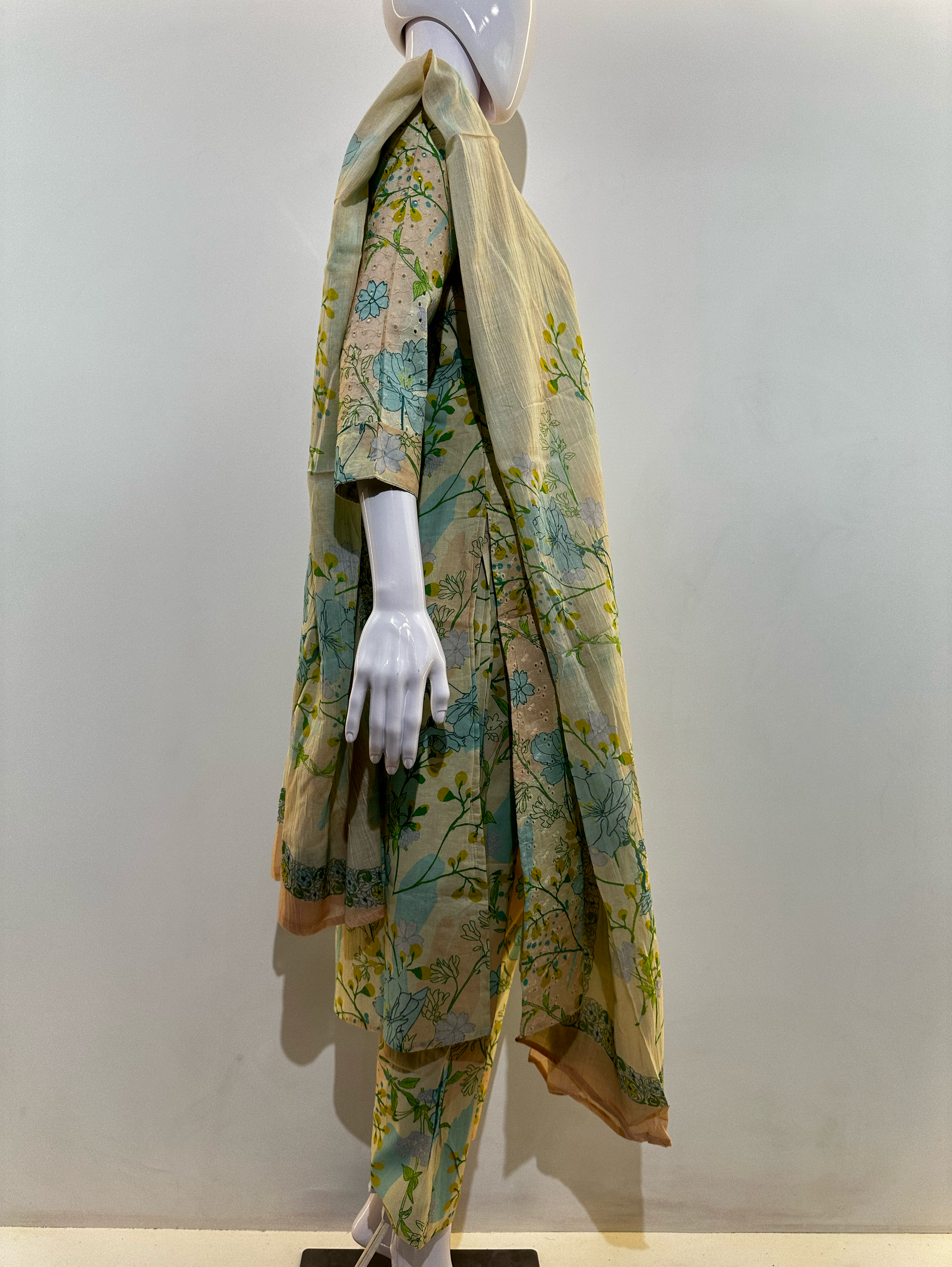 Lucknowi work Cotton Kurti Set -3 Piece