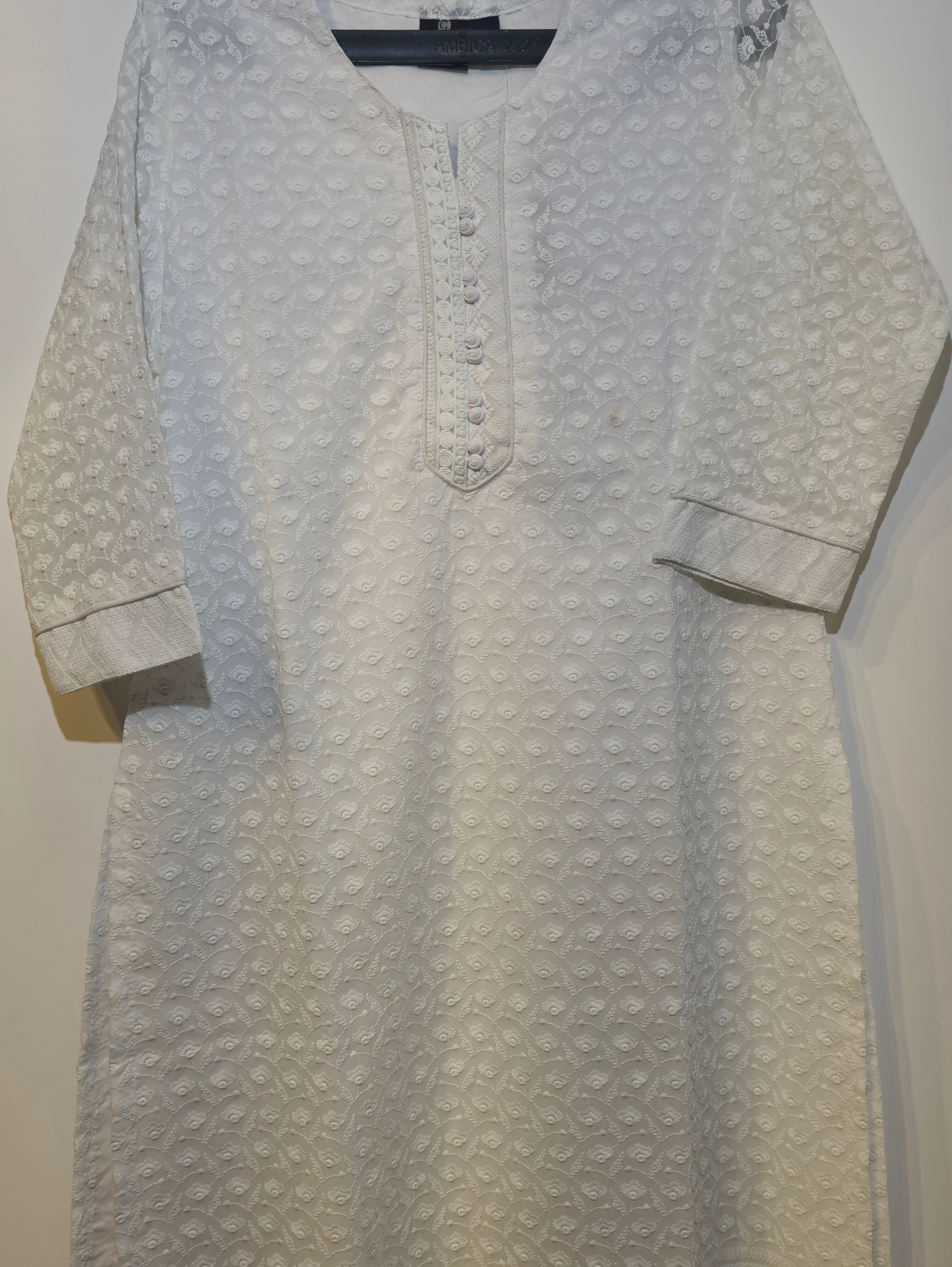 Image of Designer Chikankari Straight Kurti