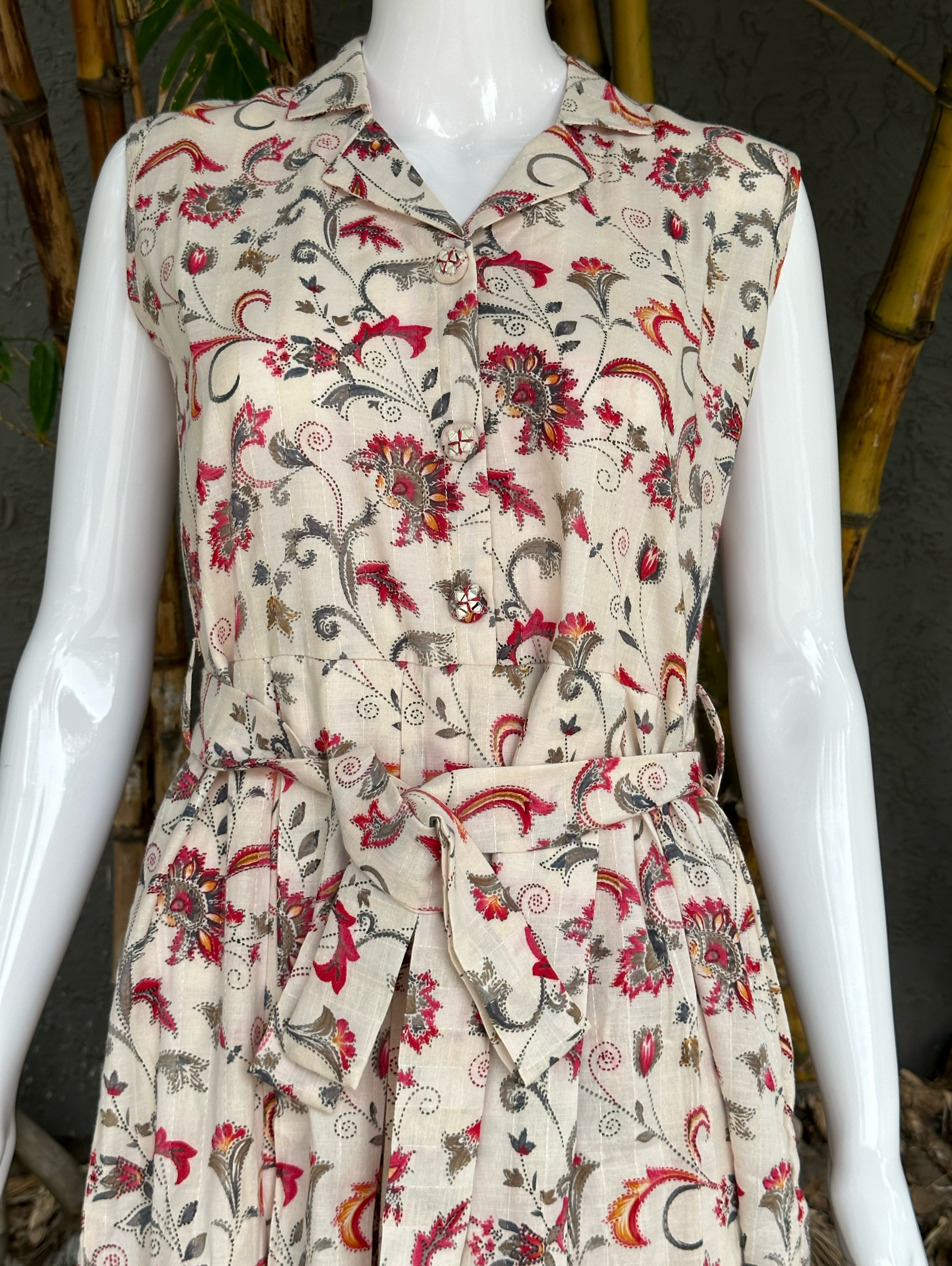 Image of Cotton Midi Dress - With Belt