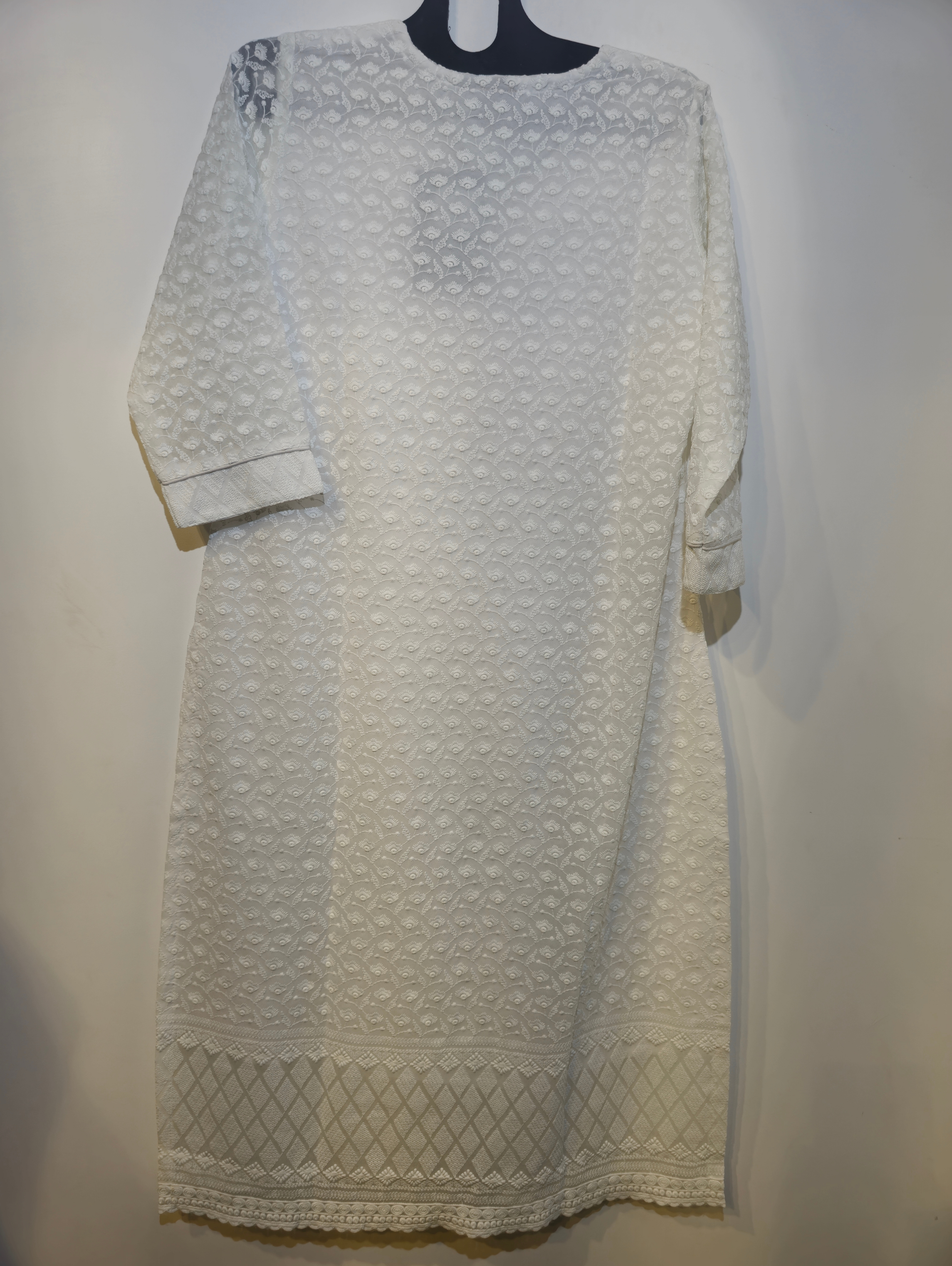 Image of Designer Chikankari Straight Kurti